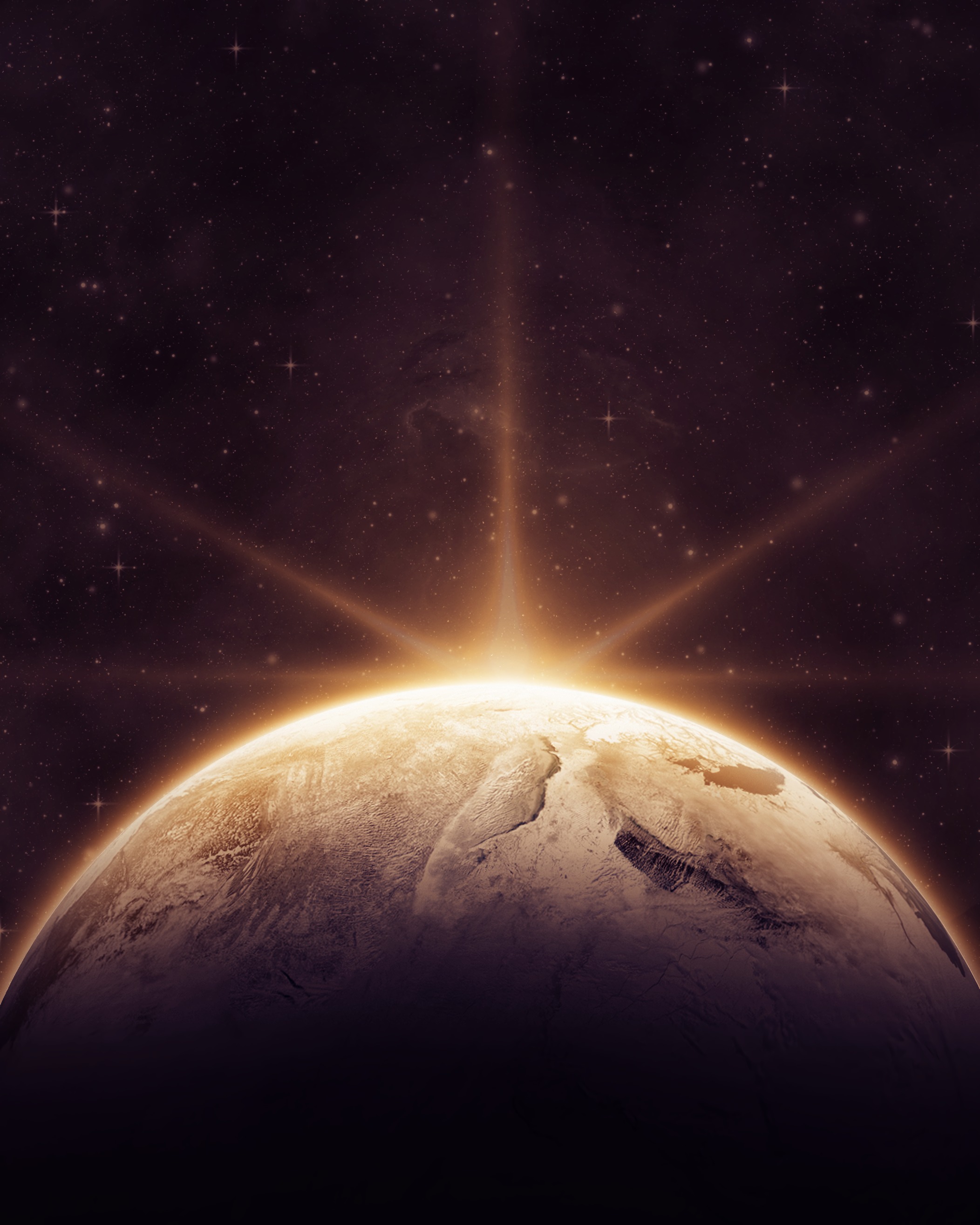 Download mobile wallpaper Beams, Rays, Shine, Light, Shining, Planet, Universe for free.