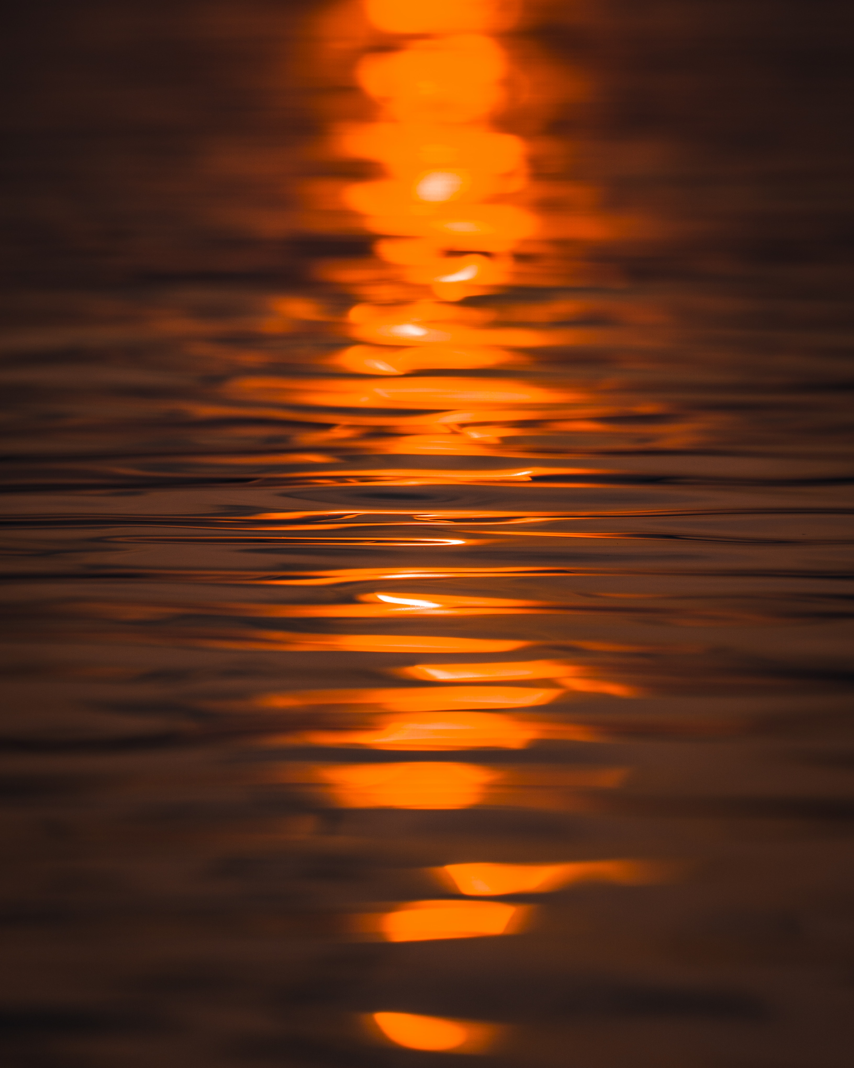 Download mobile wallpaper Reflection, Ripples, Ripple, Macro, Water, Sunset for free.