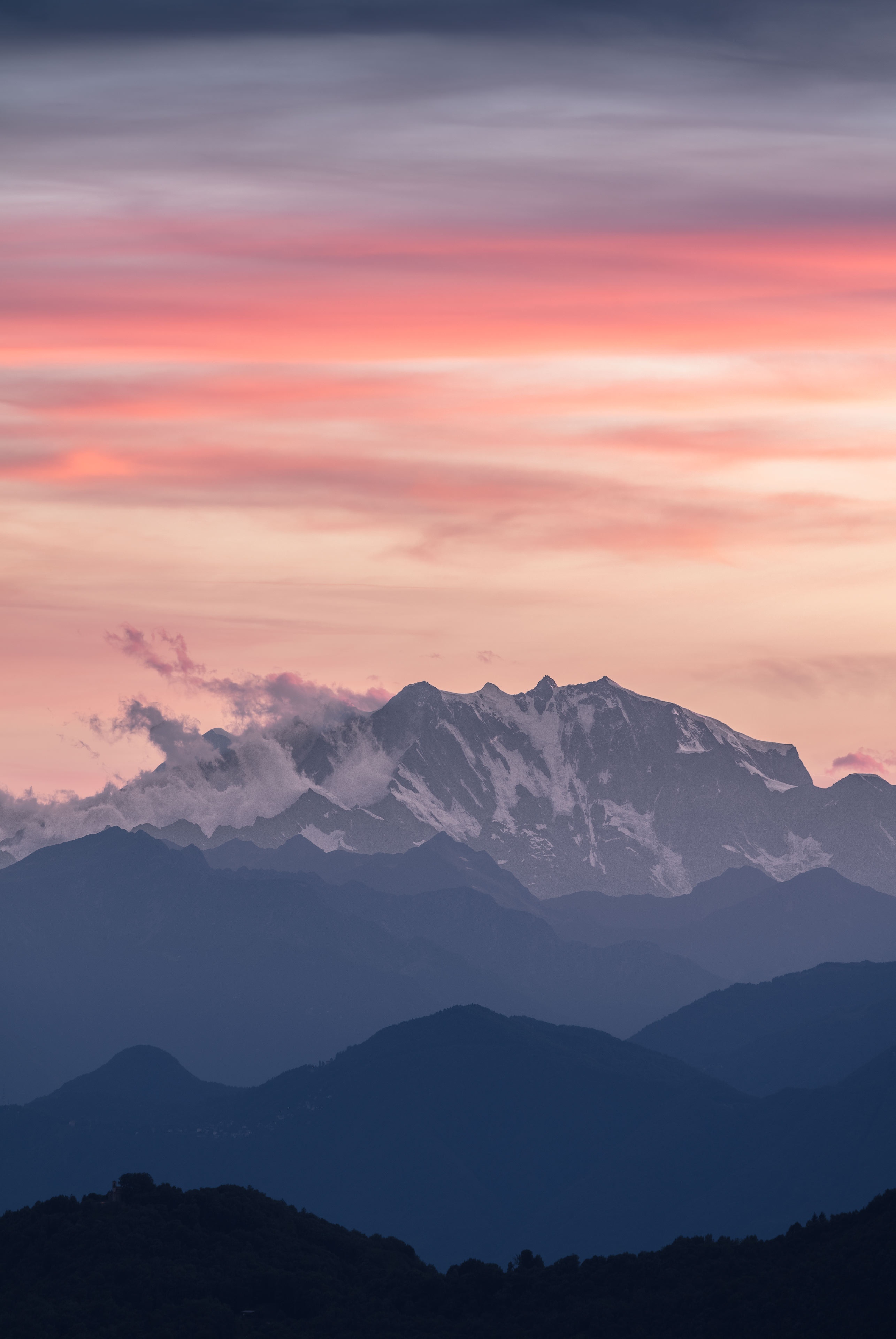 81439 télécharger le fond d'écran nature, montagnes, nuages, sommet, retour au début, brouillard, la suisse, suisse, zermatt, mont rose, rosa monte - économiseurs d'écran et images gratuitement