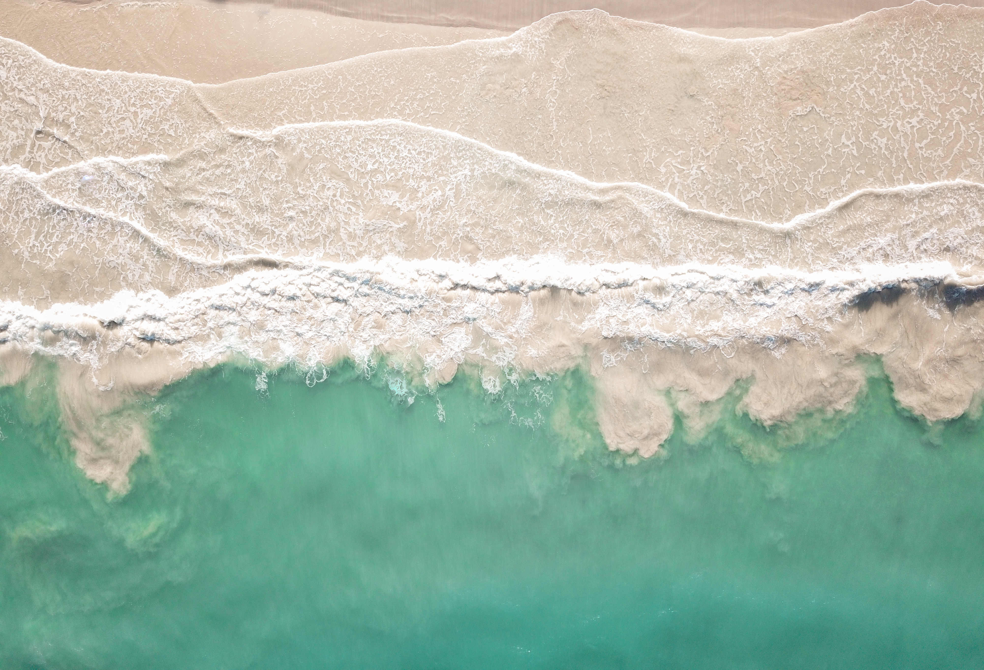 Free download wallpaper Nature, Sea, View From Above, Shore, Bank, Surf, Waves, Beach on your PC desktop