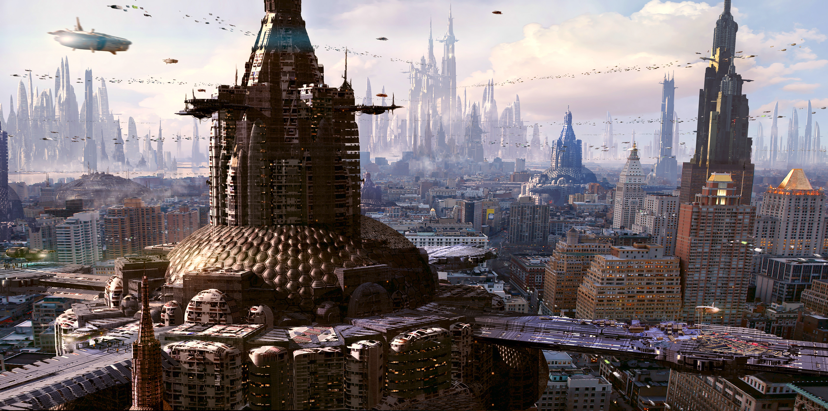 Download mobile wallpaper City, Skyscraper, Cityscape, Sci Fi, Futuristic City for free.