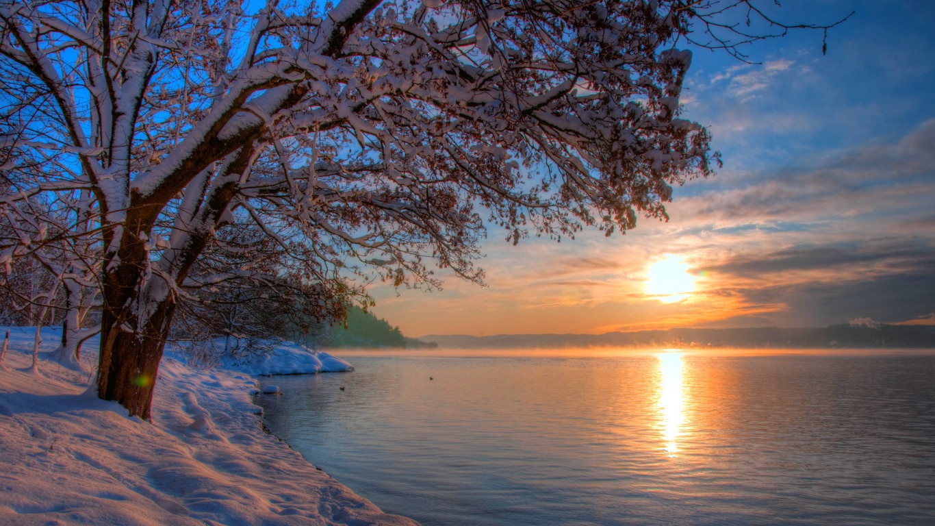 Скачать обои бесплатно Зима, Озера, Озеро, Земля/природа картинка на рабочий стол ПК