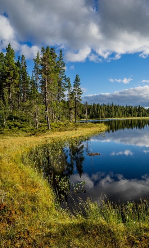 Скачать картинку Природа, Солнце, Облака, Озеро, Отражение, Облако, Солнечный Луч, Земля/природа, Солнечный Боб в телефон бесплатно.