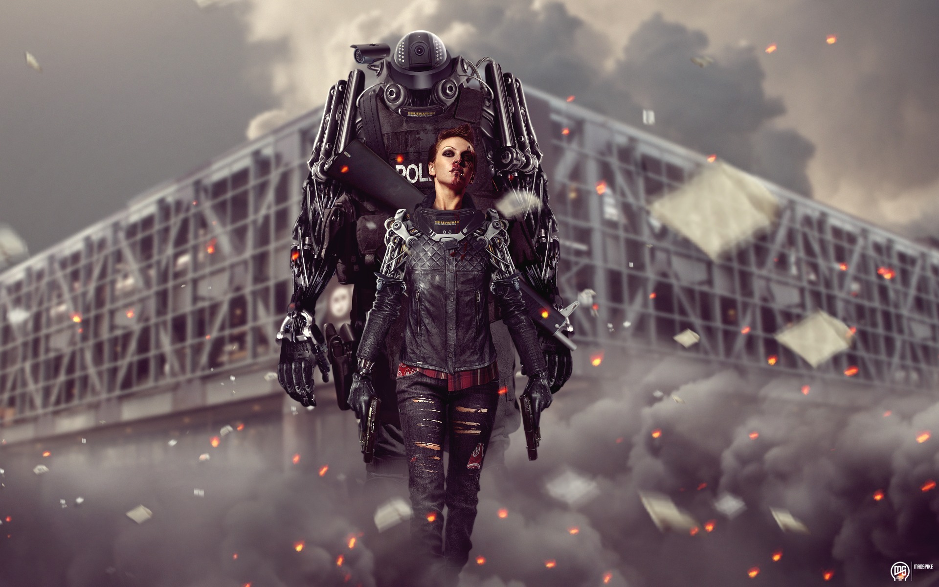 Download mobile wallpaper Robot, Warrior, Sci Fi, Photography, Manipulation, Mecha for free.