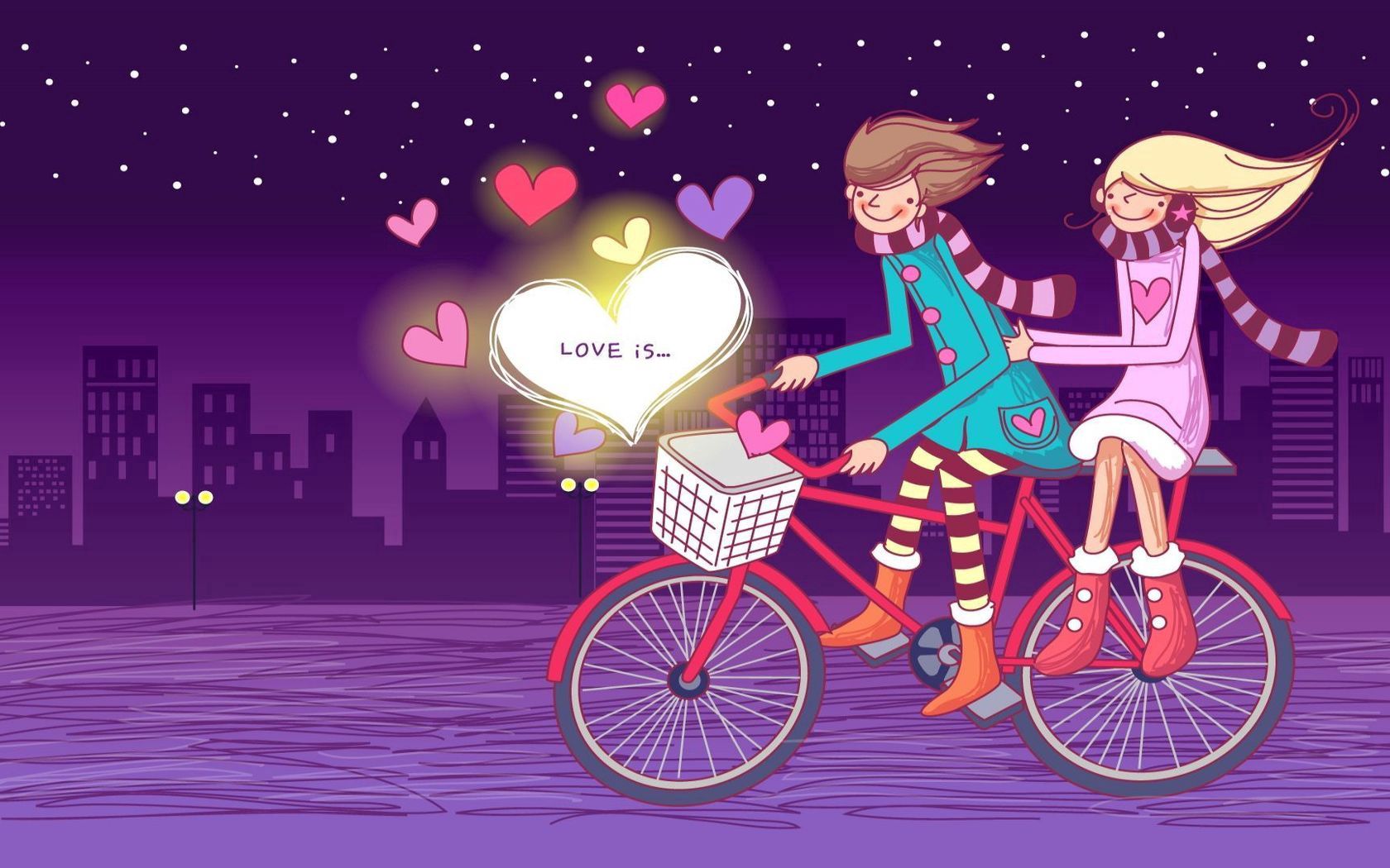 love, couple, pair, stroll, bicycle, relations