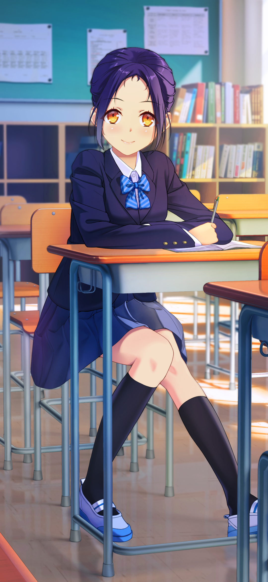 Download mobile wallpaper Anime, Girl, Classroom for free.