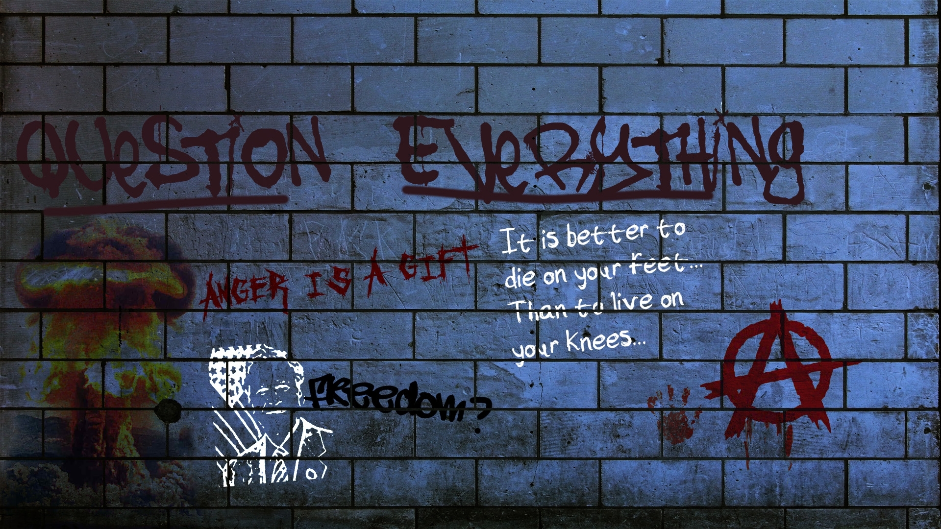 Téléchargez des papiers peints mobile Sombre, Graffiti, Anarchie gratuitement.