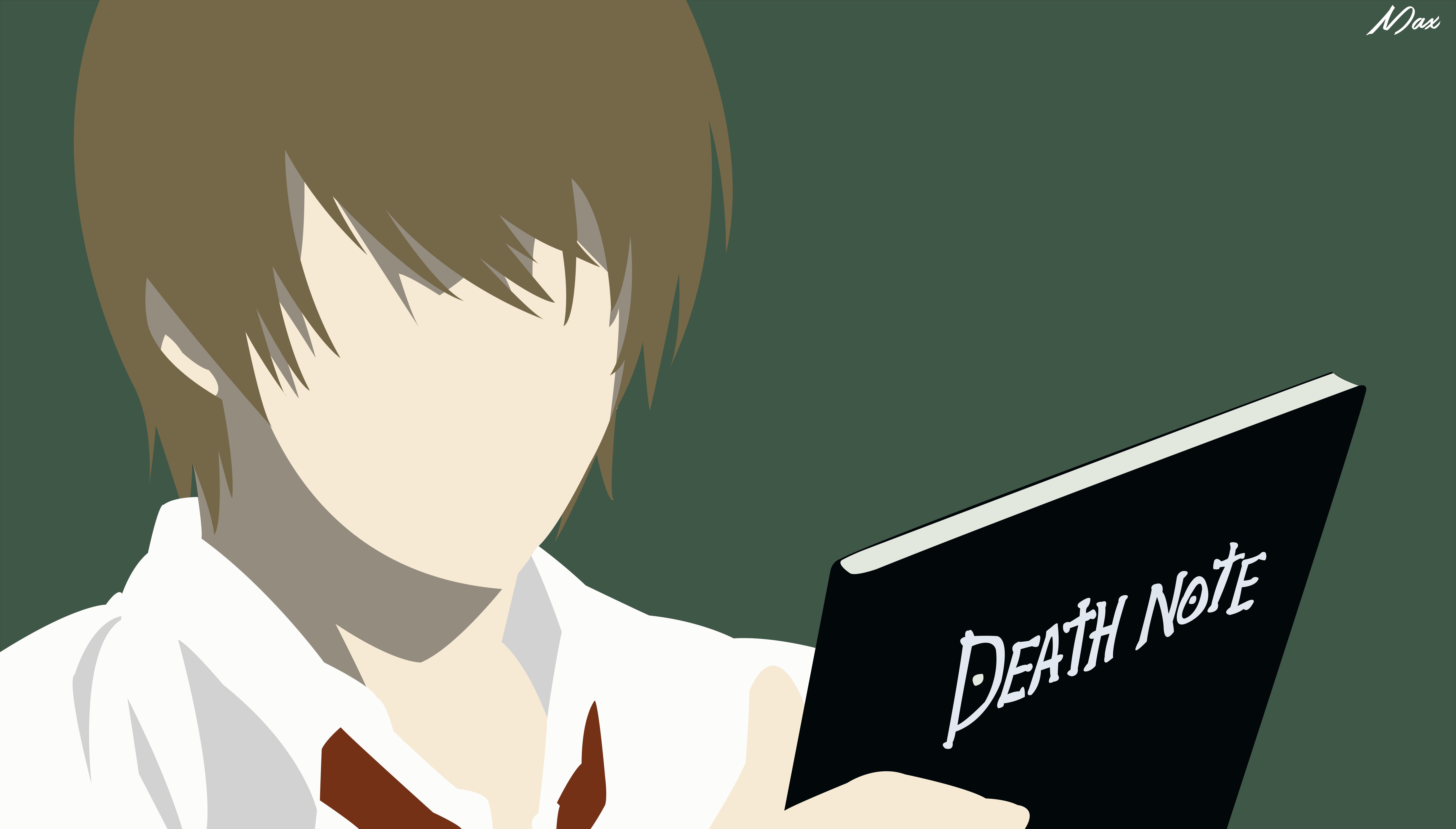 Téléchargez des papiers peints mobile Death Note, Livre, Animé, Minimaliste, Cheveux Bruns, Lumière Yagami gratuitement.
