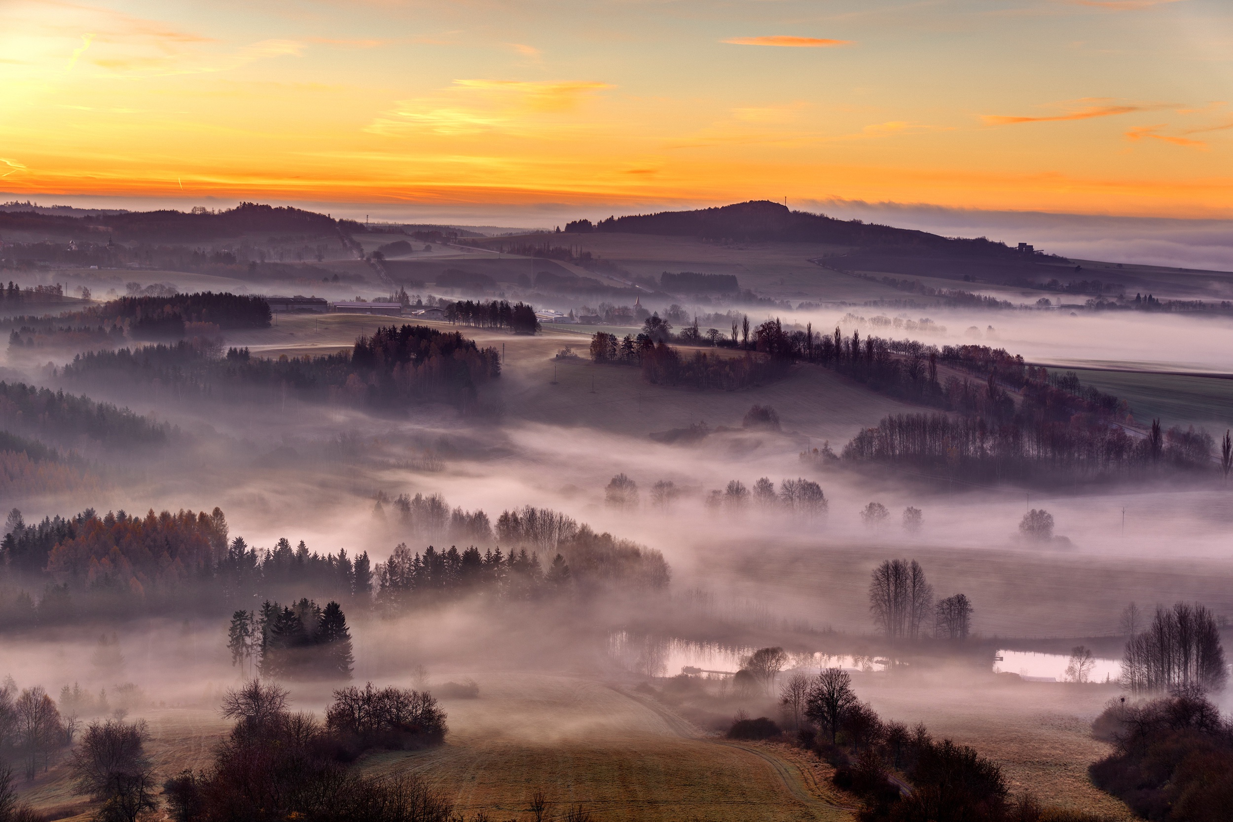 Free download wallpaper Landscape, Fog, Earth on your PC desktop