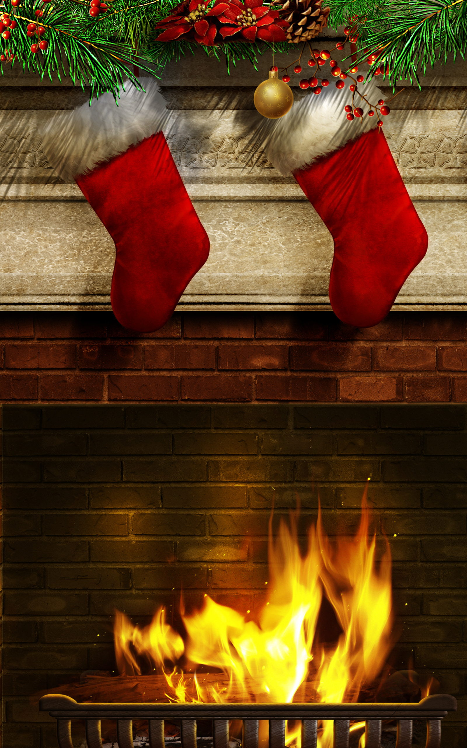 Descarga gratuita de fondo de pantalla para móvil de Fuego, Navidad, Día Festivo, Chimenea.