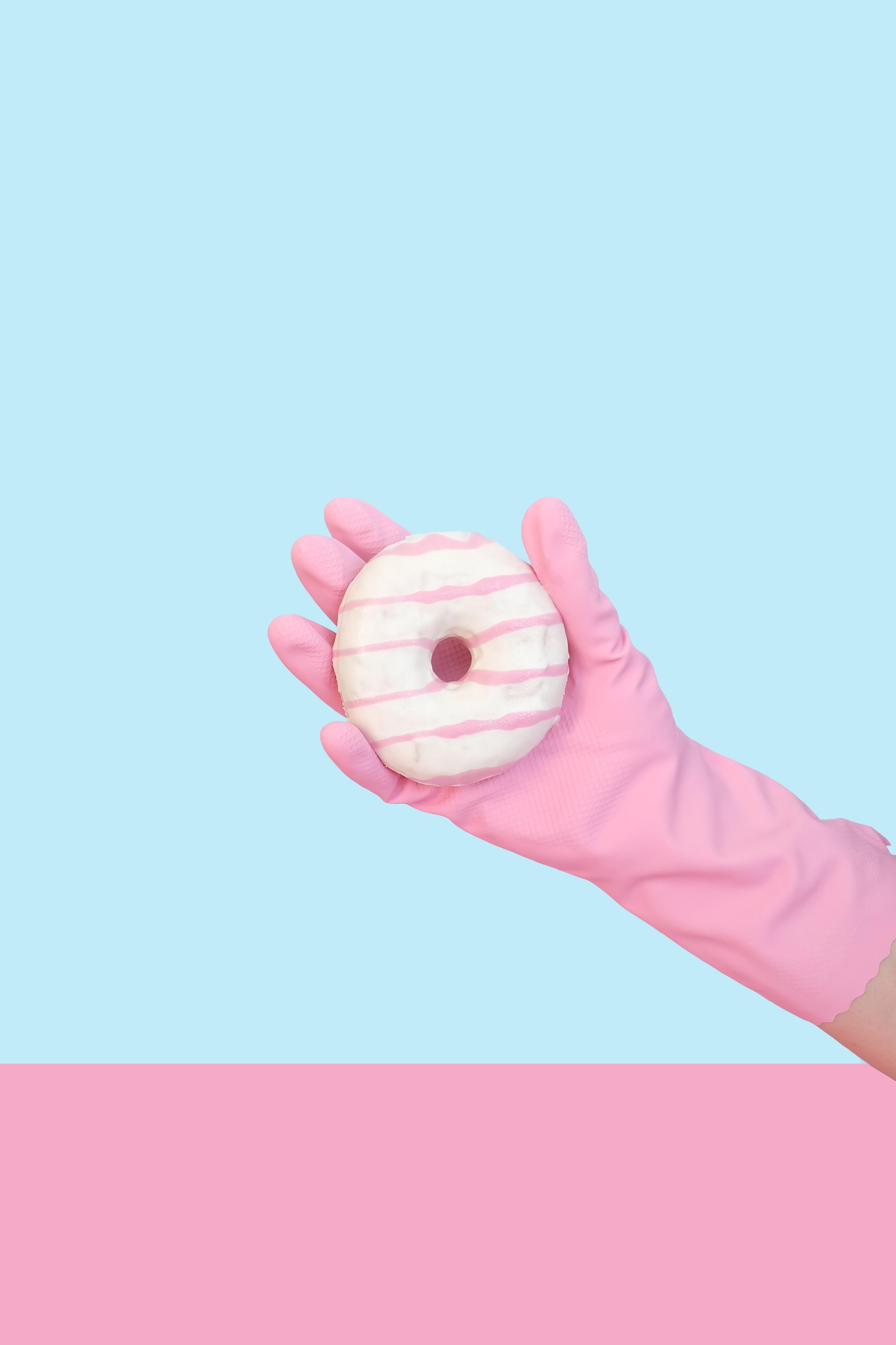 minimalism, hand, glove, donut, doughnut