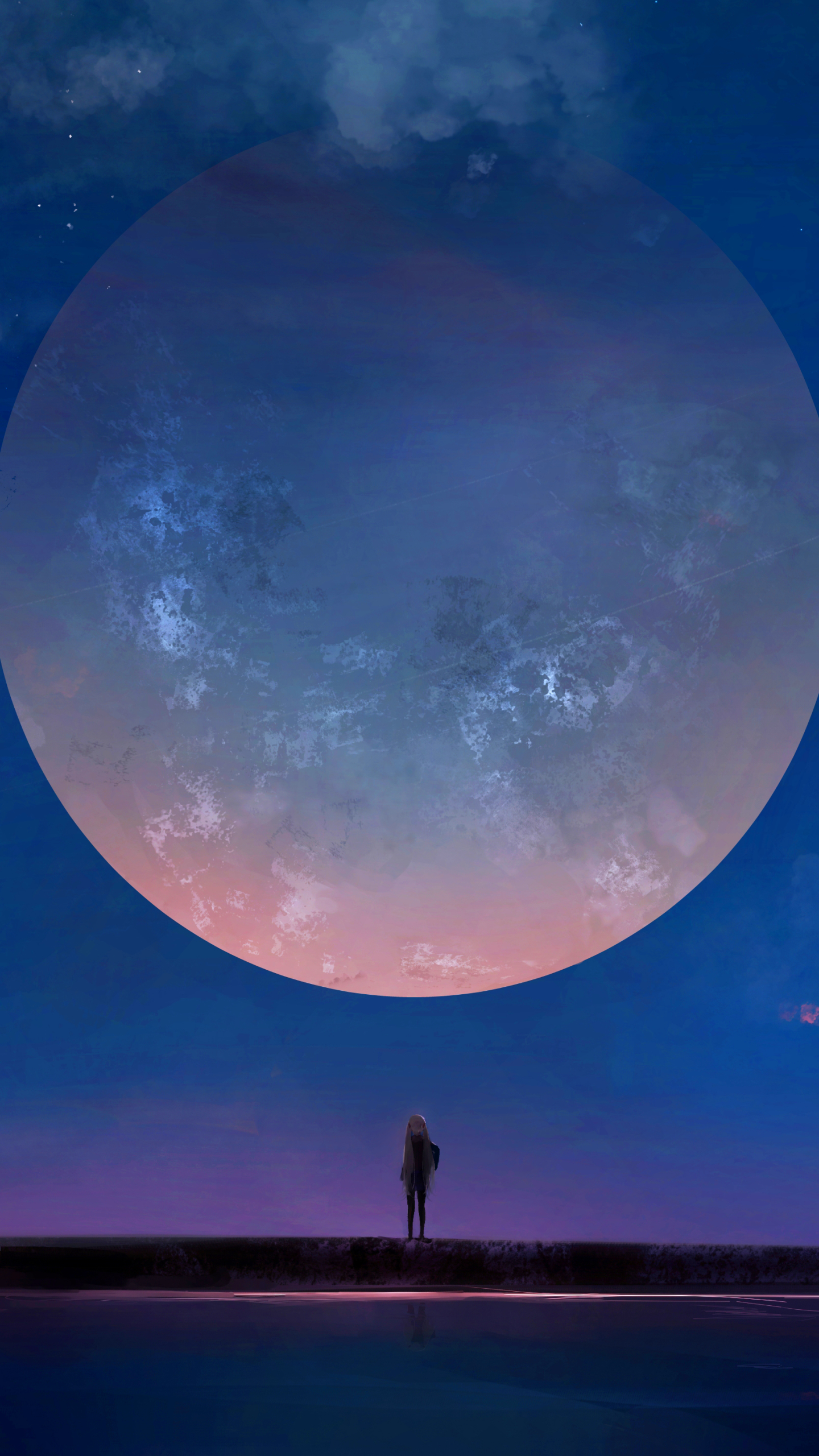 Скачать картинку Аниме, Небо, Луна 2112 в телефон бесплатно.