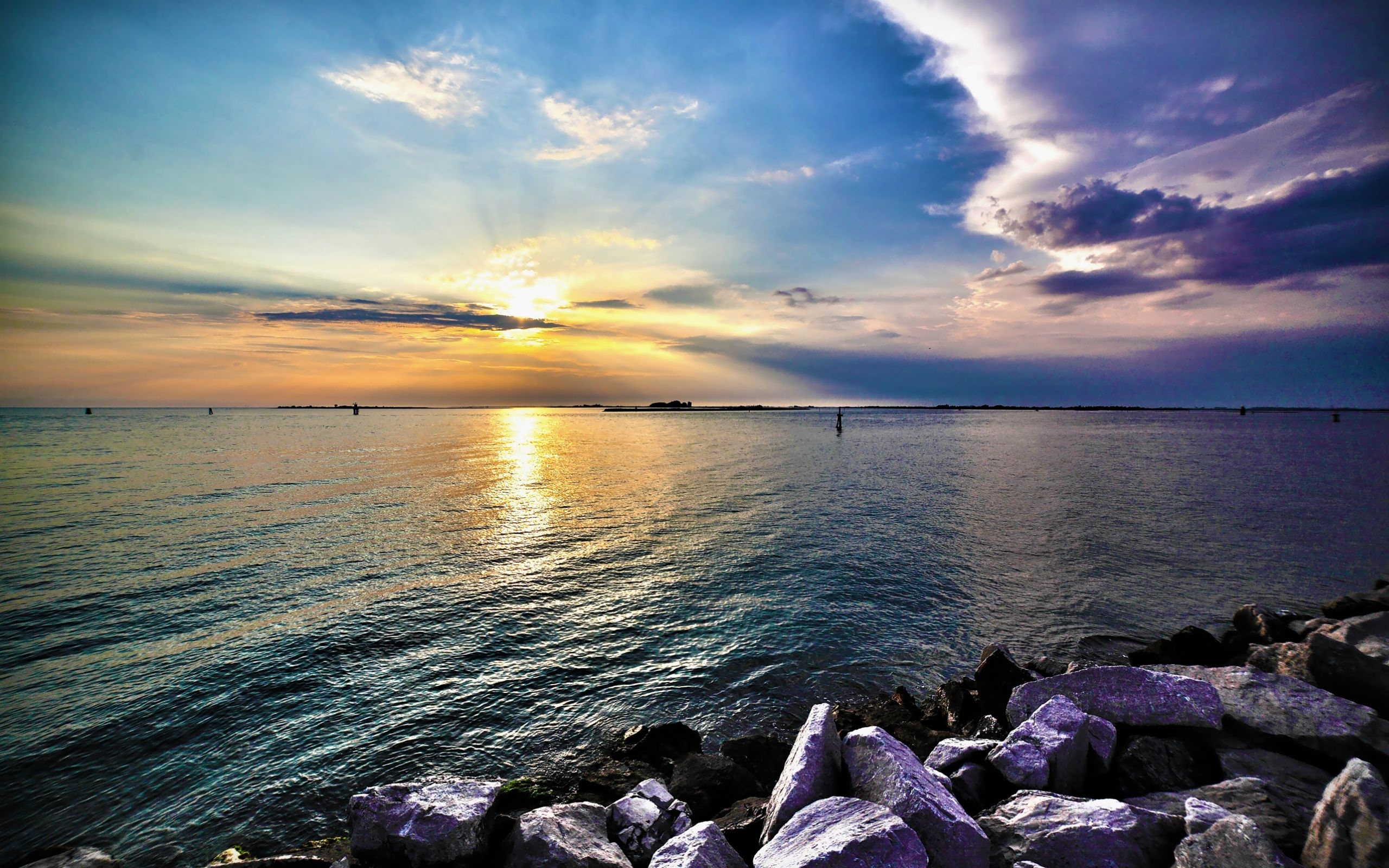 Download mobile wallpaper Sunset, Sea, Landscape, Nature for free.