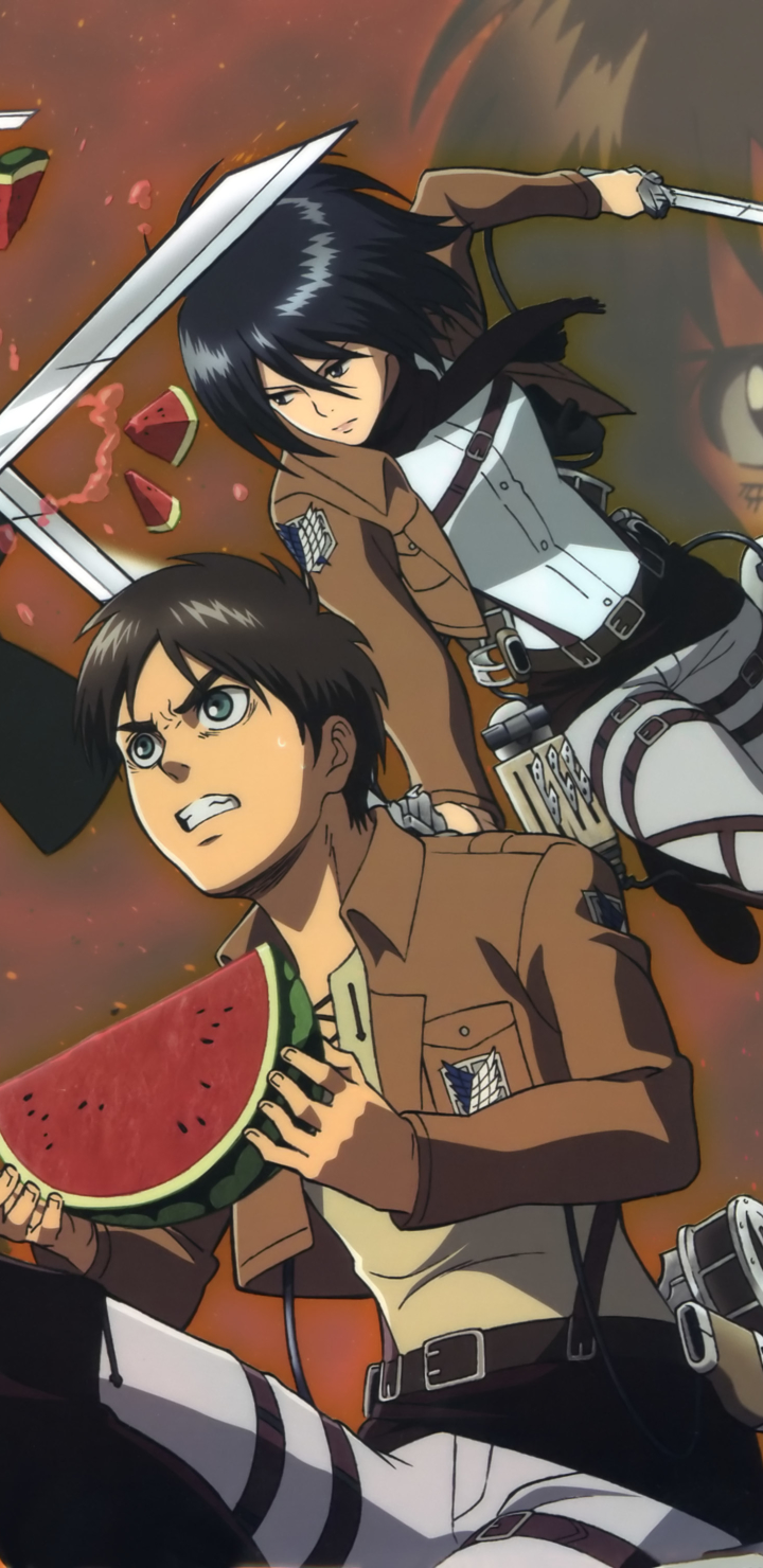 Handy-Wallpaper Animes, Eren Jäger, Mikasa Ackermann, Attack On Titan kostenlos herunterladen.