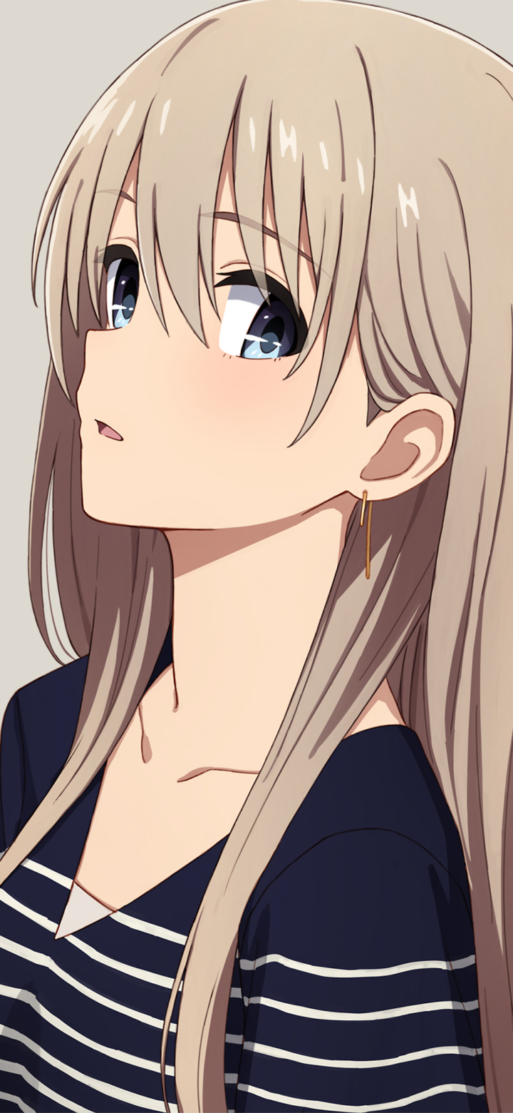 Download mobile wallpaper Anime, Girl, Blonde, Face, Blue Eyes for free.