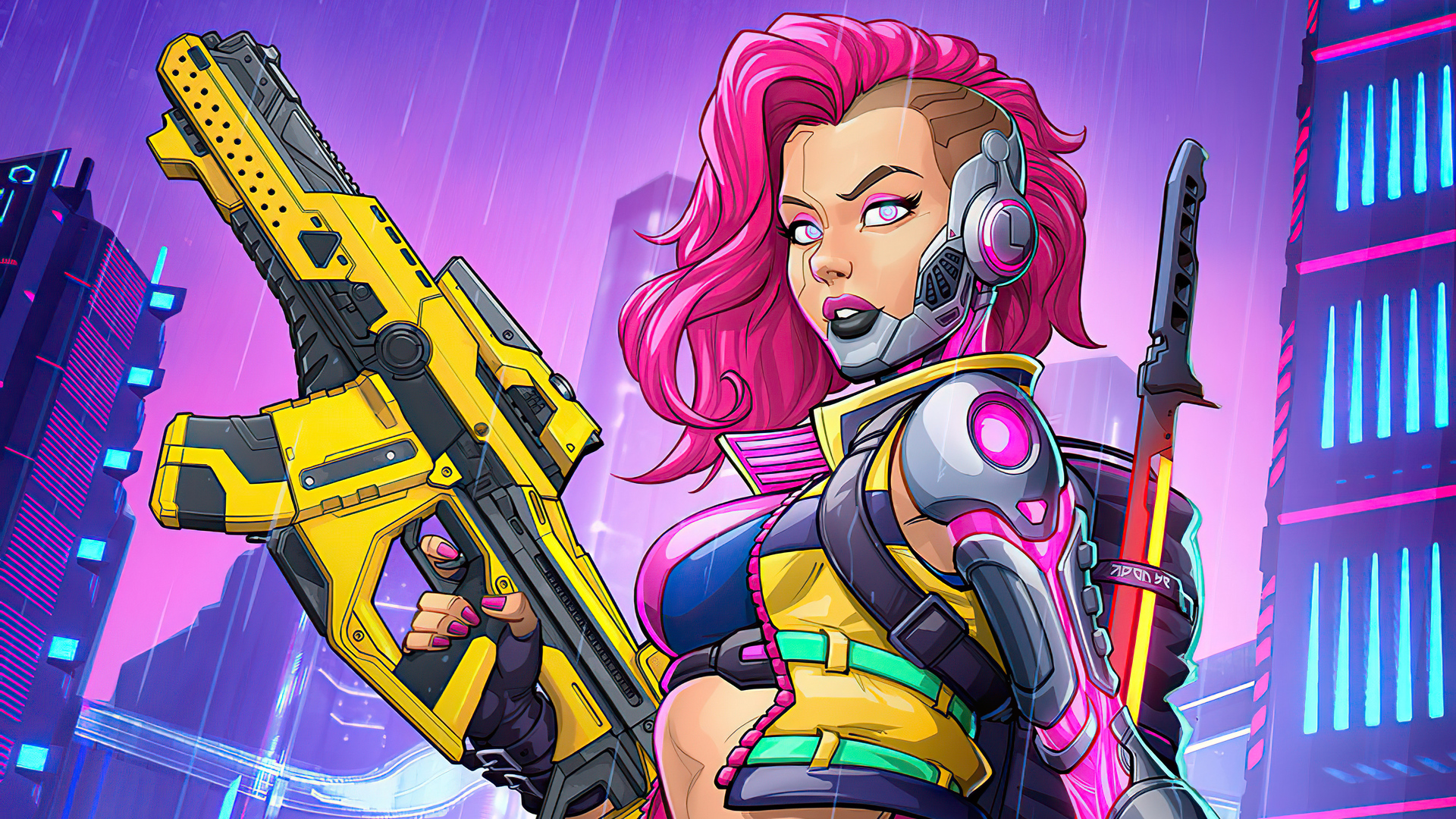 PCデスクトップに武器, ピンクの髪, テレビゲーム, 女戦士, 未来的な, サイバーパンク 2077画像を無料でダウンロード