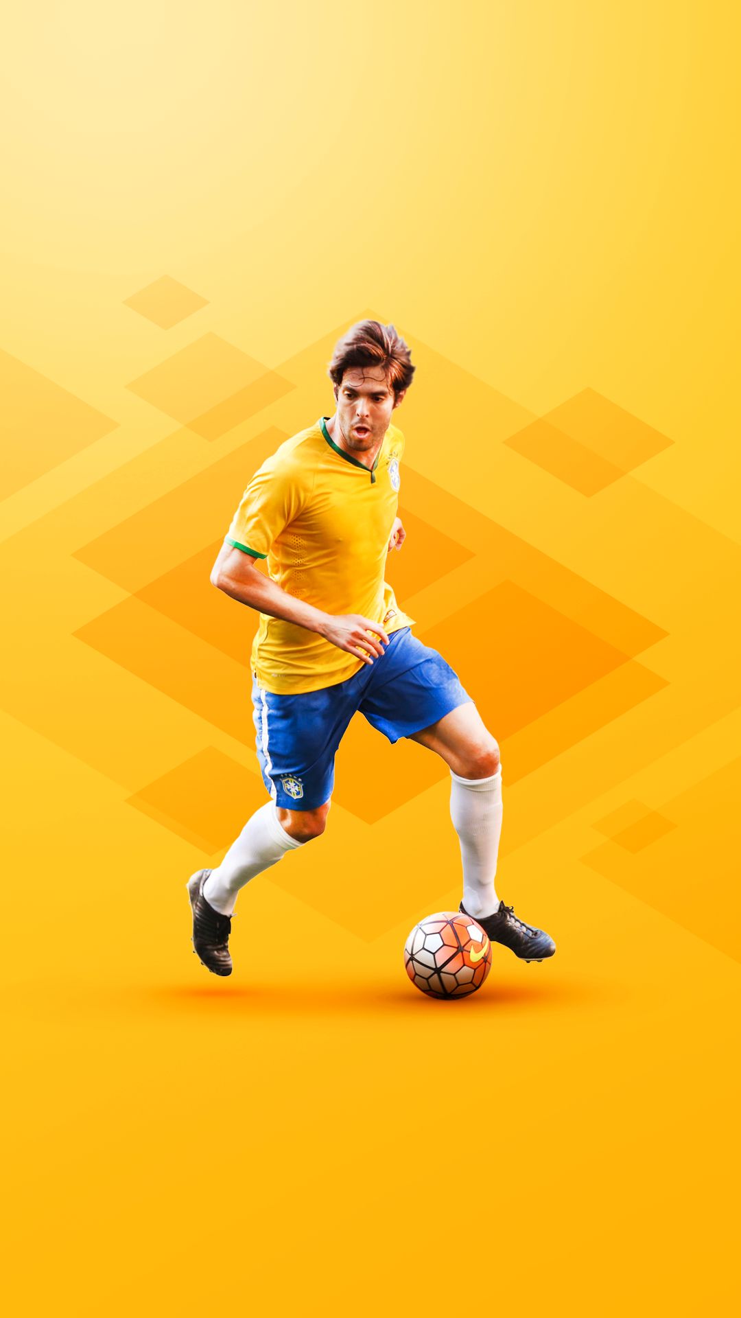 Скачати мобільні шпалери Спорт, Футбол, Кака, Збірна Бразилії З Футболу безкоштовно.