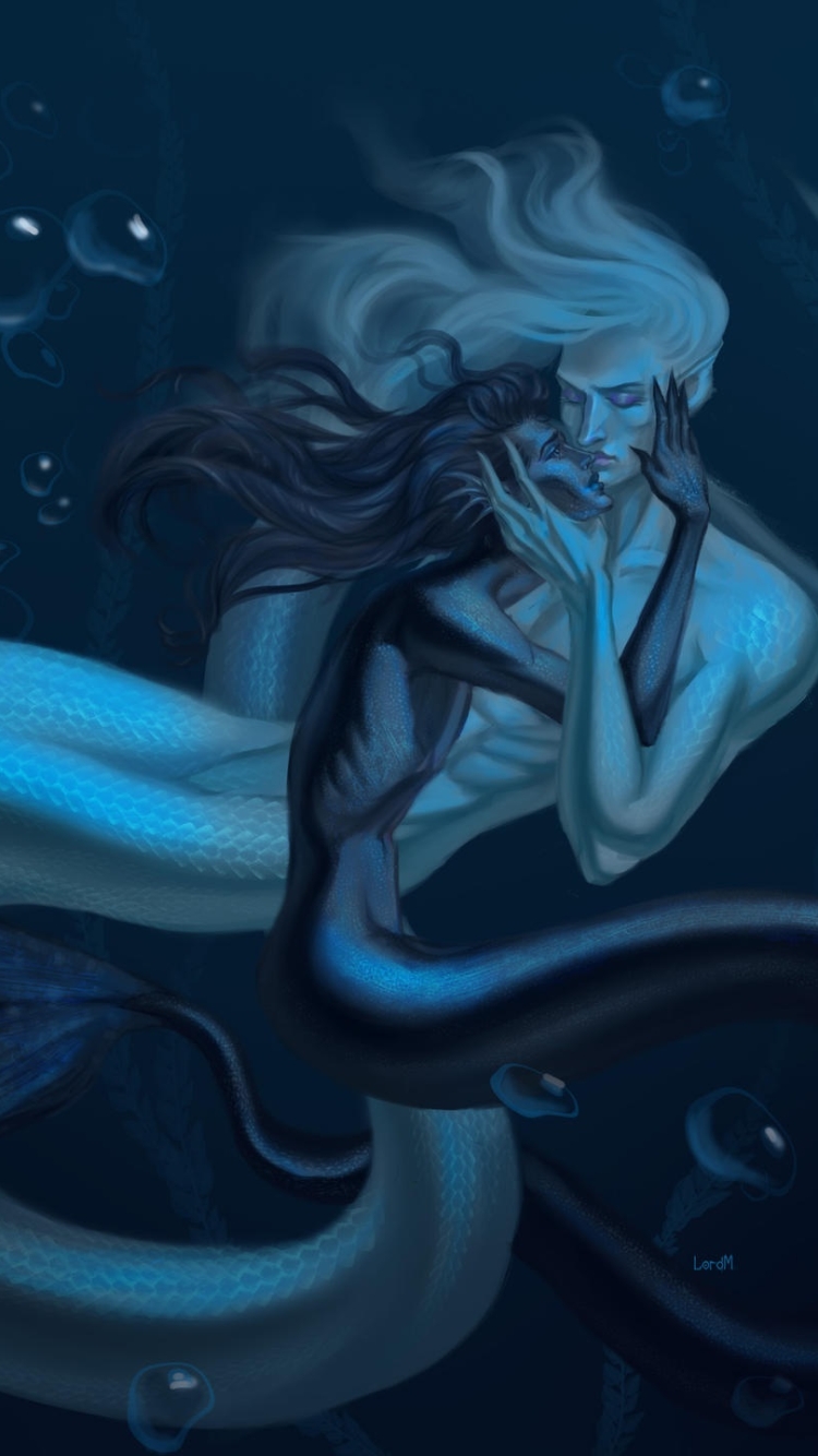 fantasy, mermaid, love, merman HD wallpaper