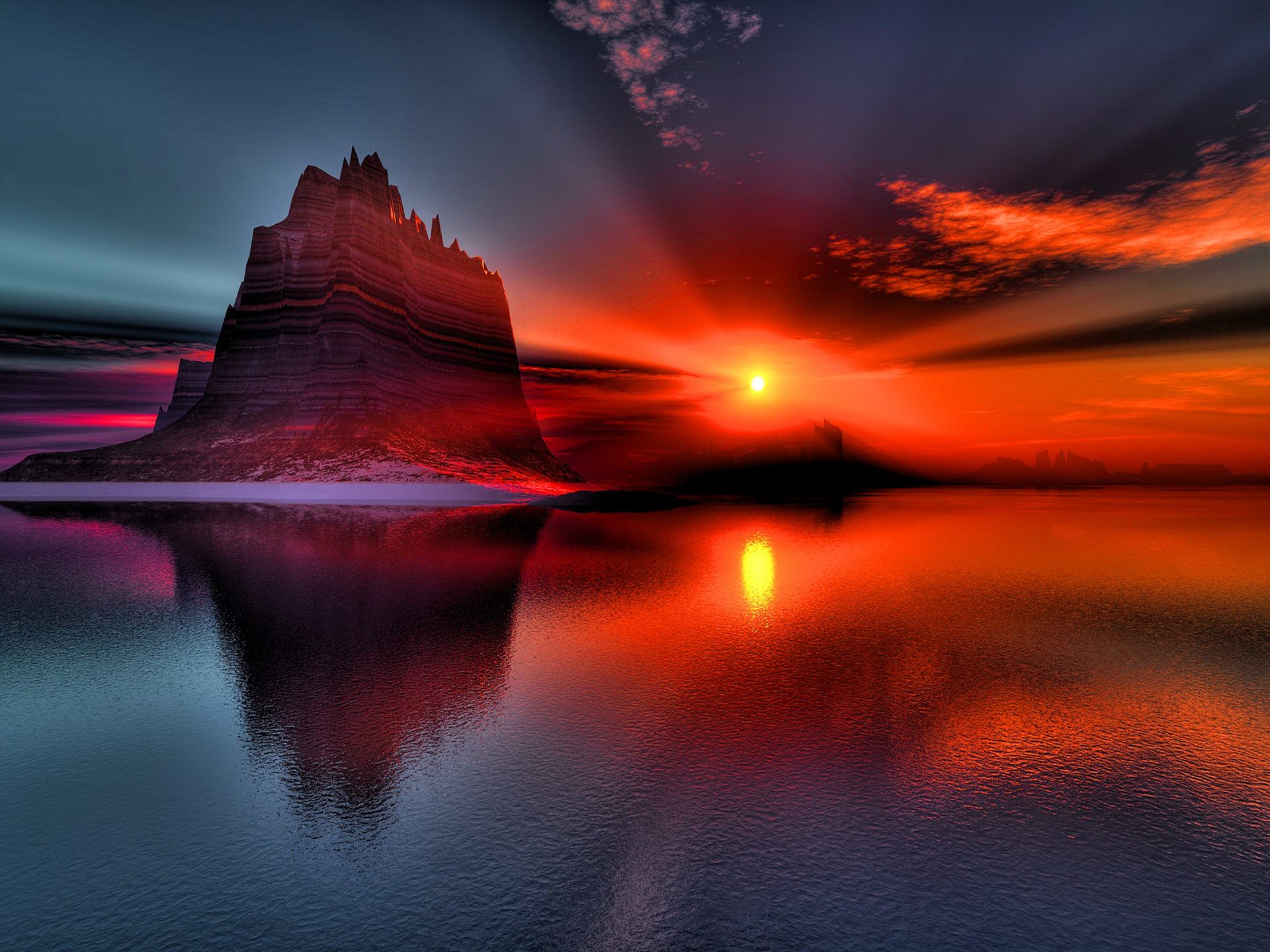 Free download wallpaper Water, Sunset, Sun, Earth on your PC desktop