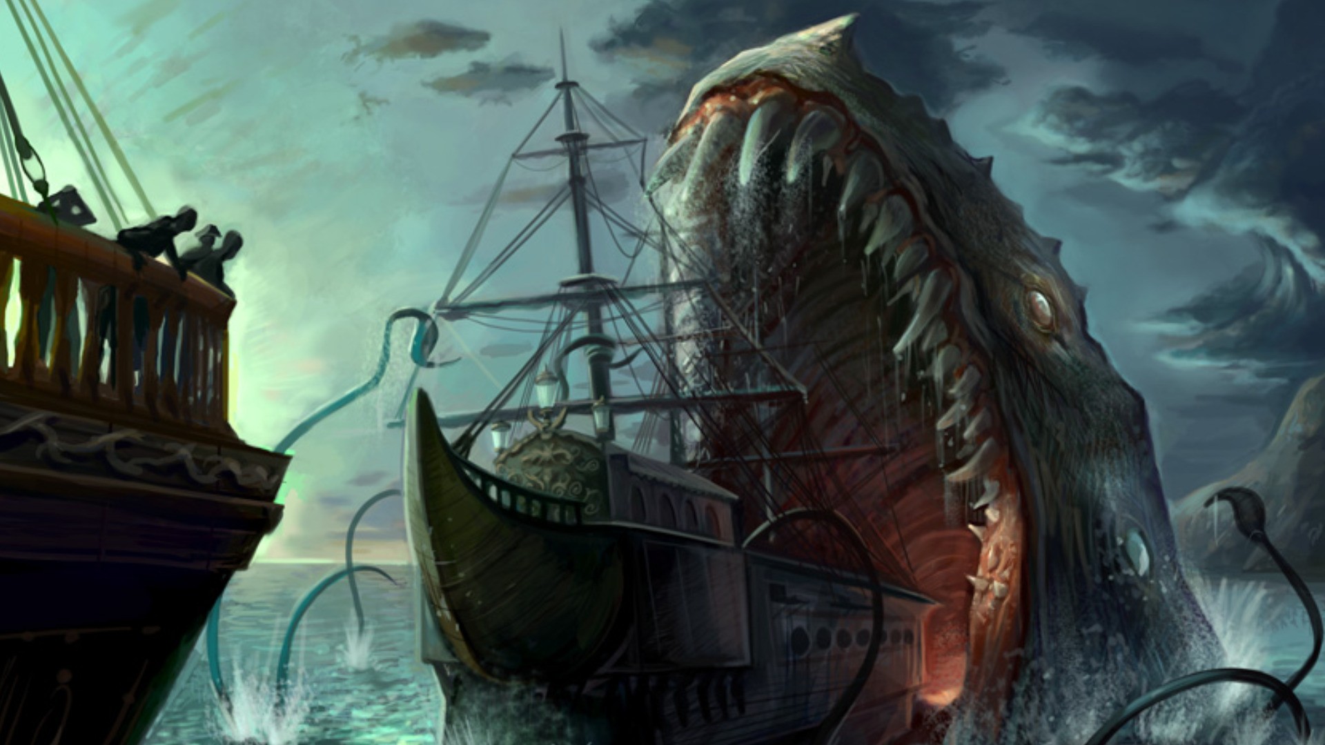 Download mobile wallpaper Fantasy, Sea Monster for free.