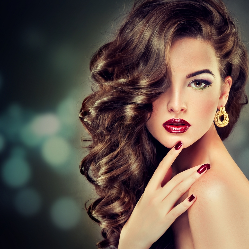 Download mobile wallpaper Model, Women, Earrings, Curl for free.