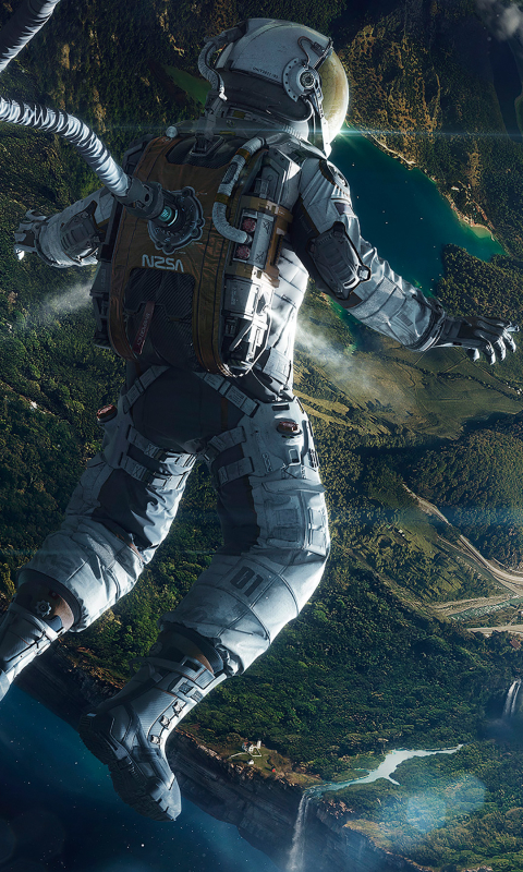 Download mobile wallpaper Landscape, Space, Sci Fi, Astronaut for free.