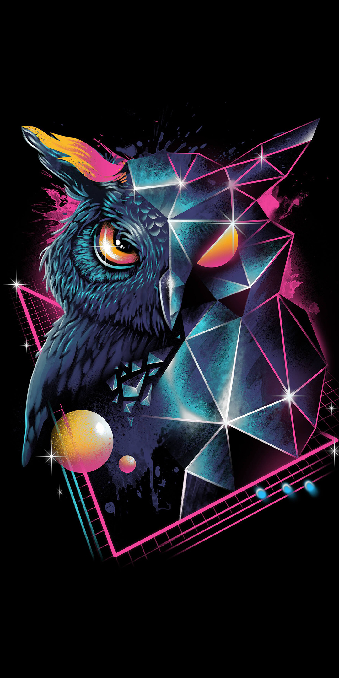 Download mobile wallpaper Owl, Retro, Artistic for free.