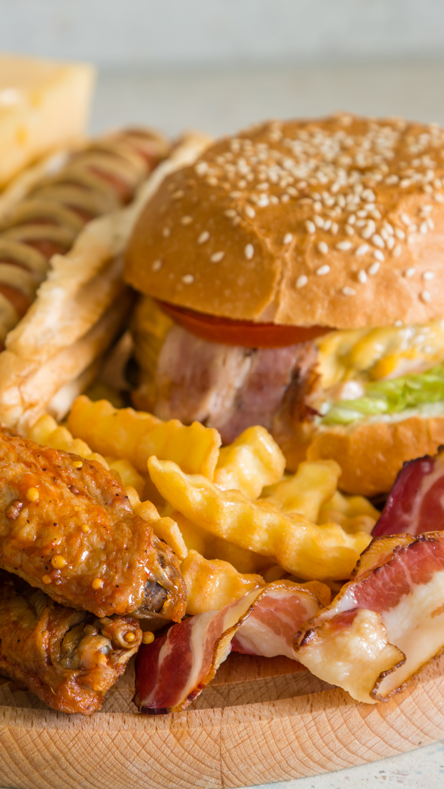 Handy-Wallpaper Pizza, Fleisch, Hamburger, Burger, Nahrungsmittel, Stillleben, Hotdog kostenlos herunterladen.