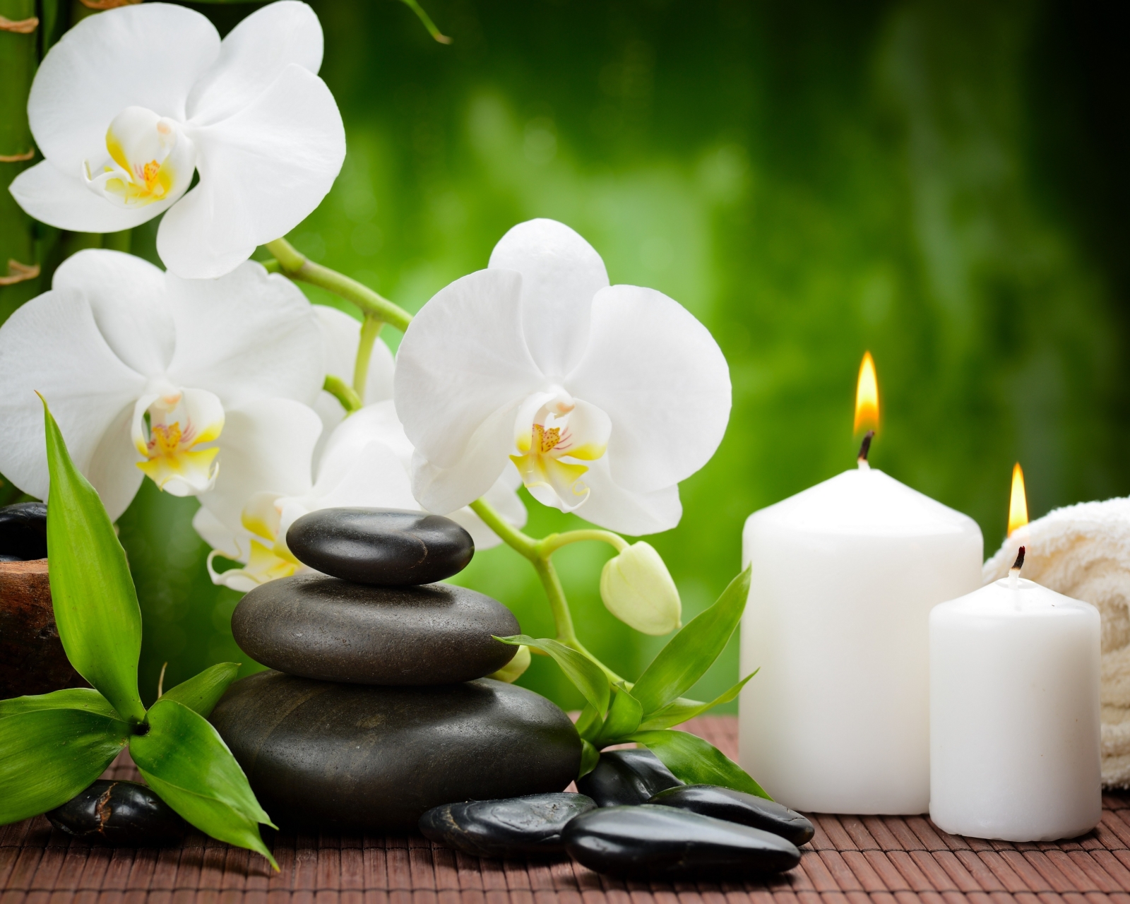 Free download wallpaper Candle, Towel, Orchid, Zen, Spa, Religious on your PC desktop