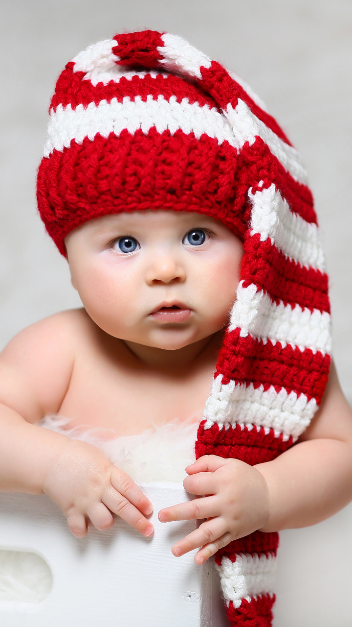 Download mobile wallpaper Hat, Cute, Photography, Blue Eyes, Baby for free.