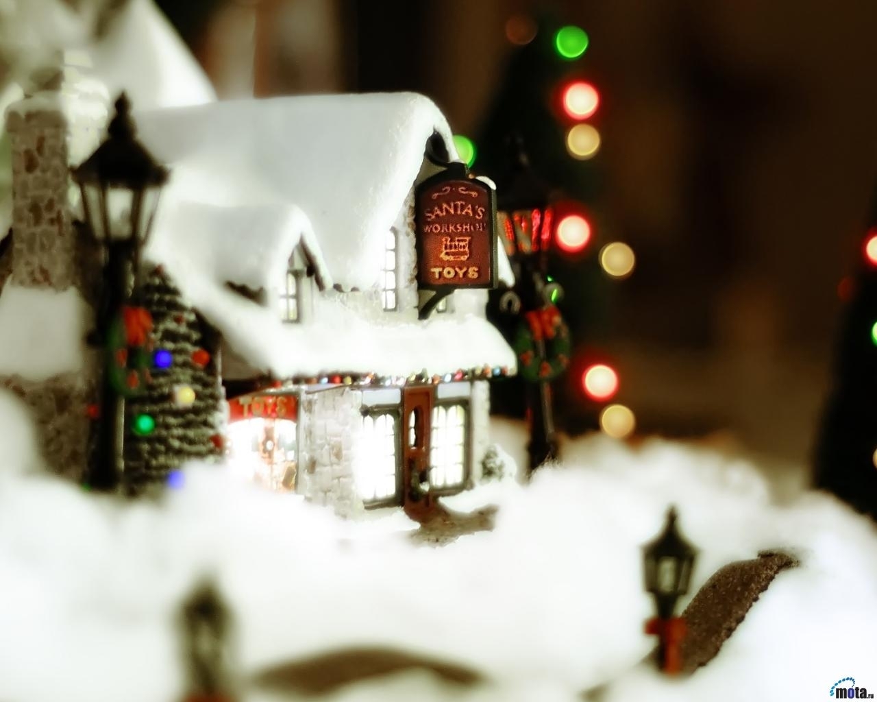 Download mobile wallpaper New Year, Holidays, Toys, Houses, Christmas Xmas for free.
