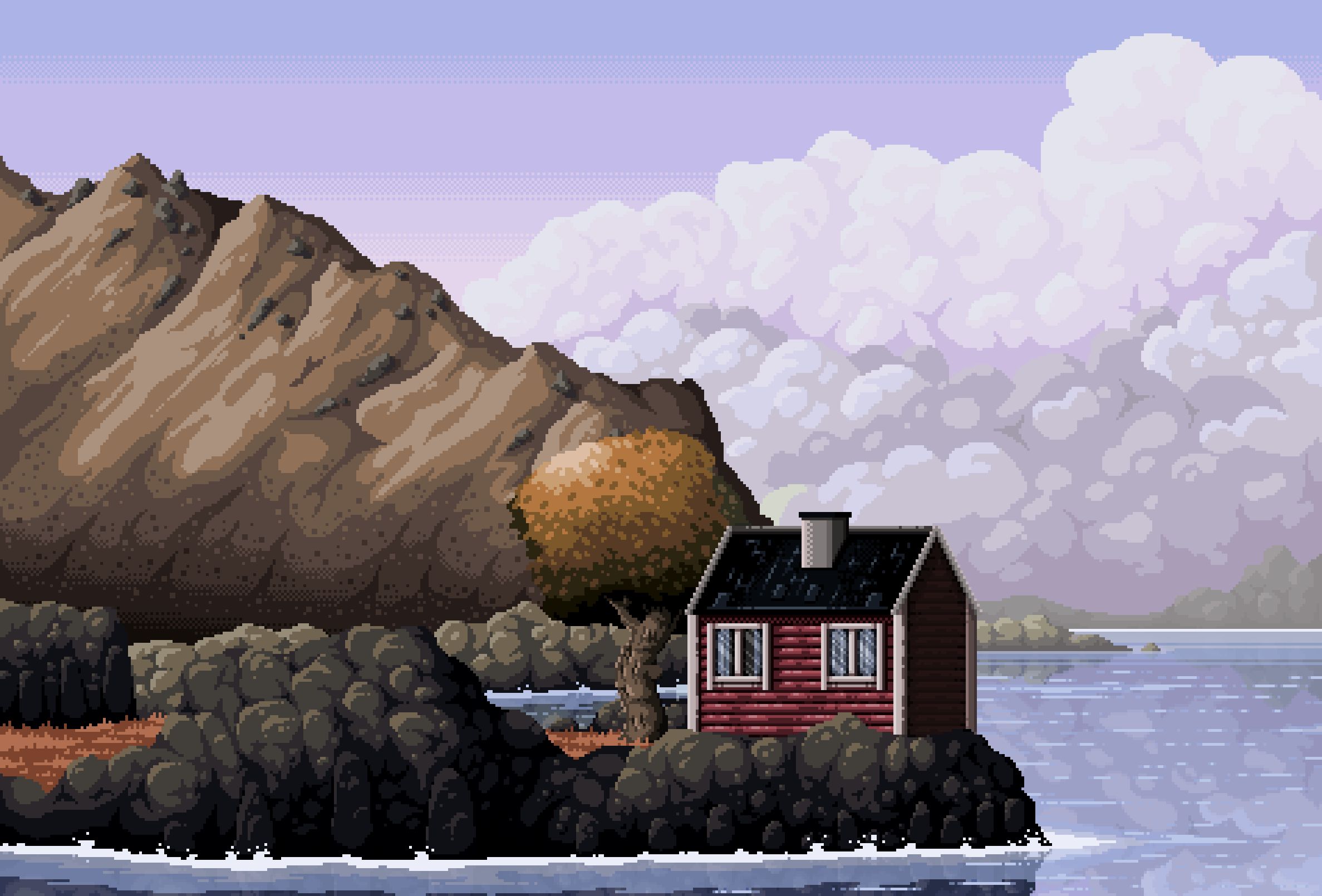 Download mobile wallpaper House, Artistic, Pixel Art for free.