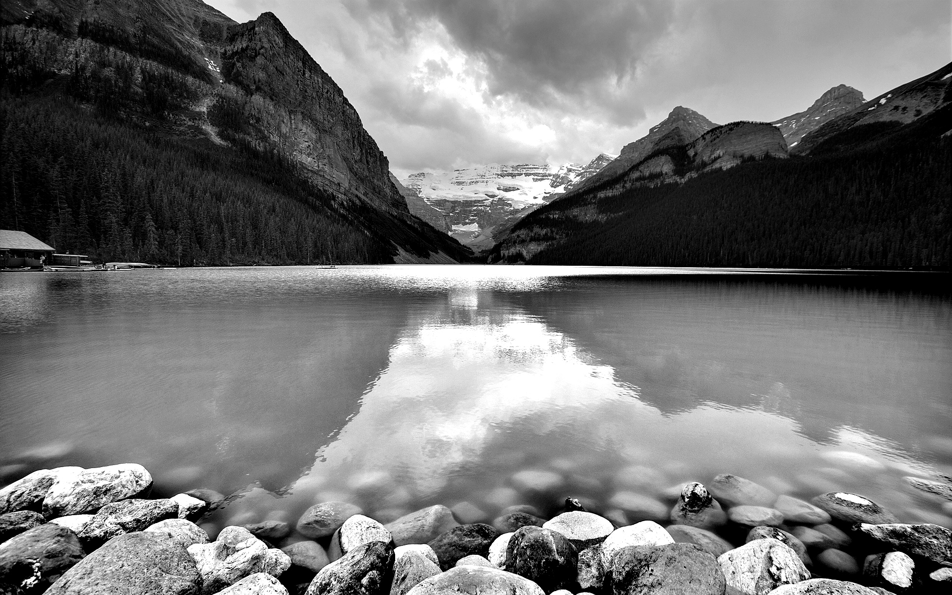 Download mobile wallpaper Monochrome, Lakes, Lake, Earth for free.