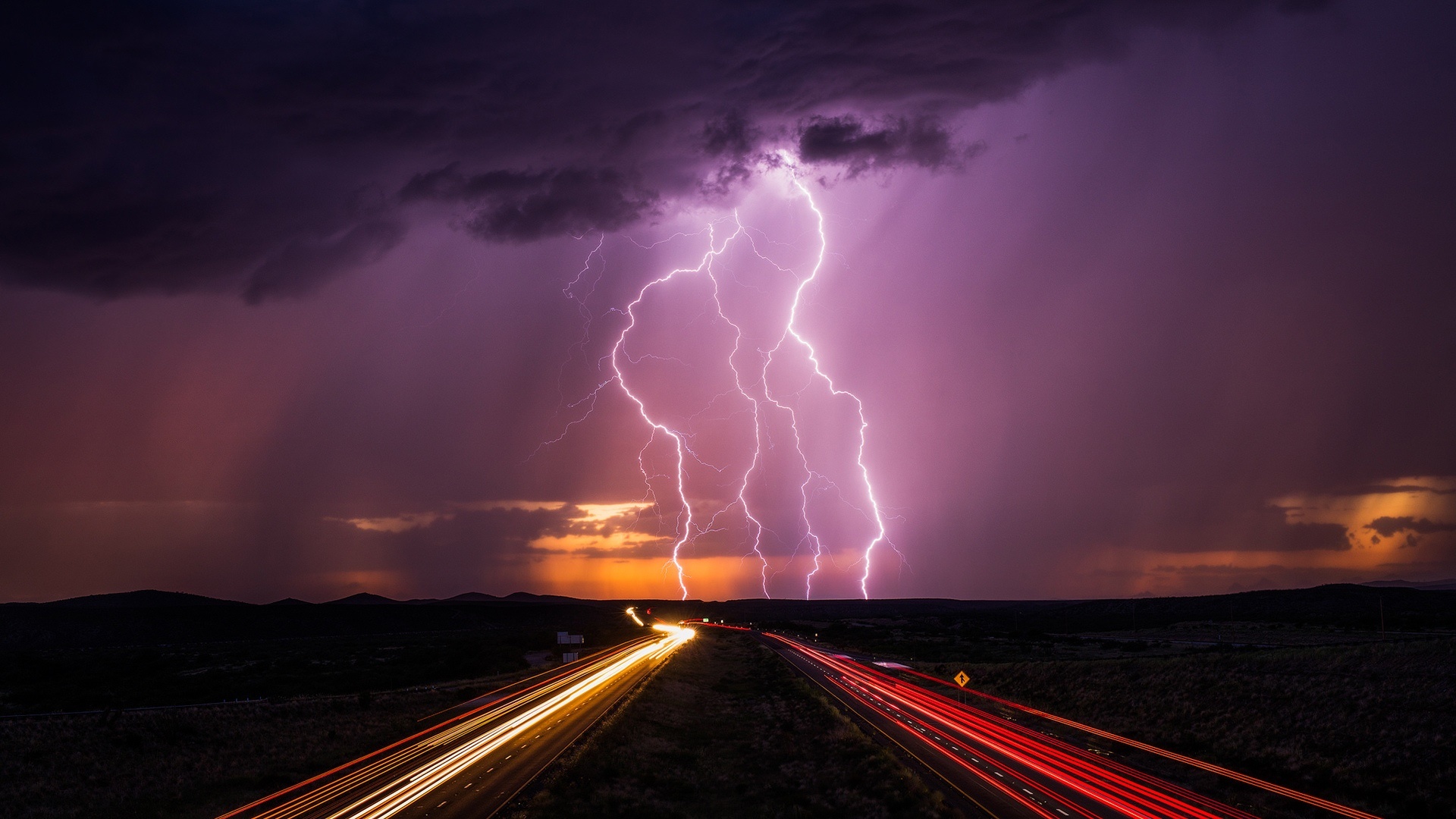 Descarga gratuita de fondo de pantalla para móvil de Cielo, Noche, Relámpago, Tormenta, Nube, Fotografía, Carretera.