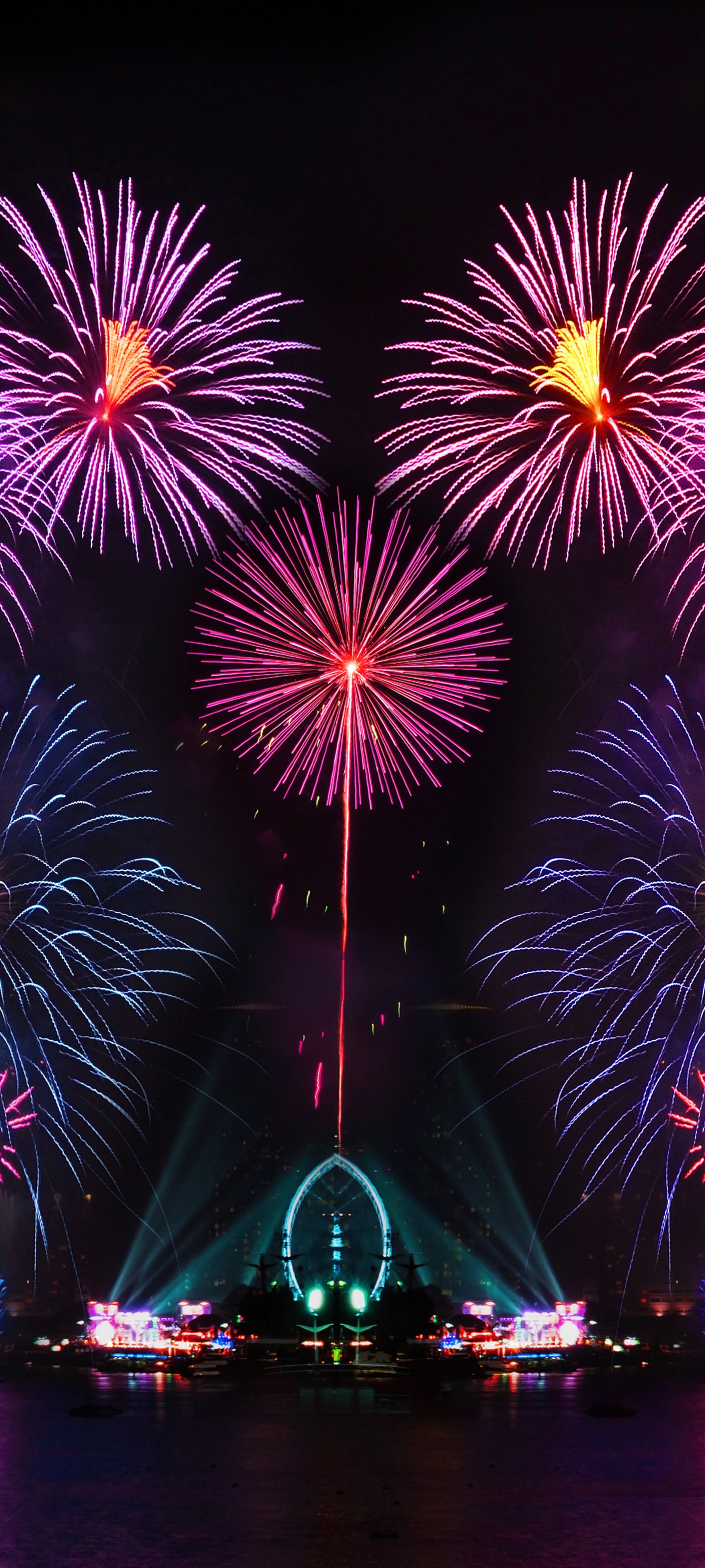 Download mobile wallpaper Night, Colors, Colorful, Fireworks, Photography for free.