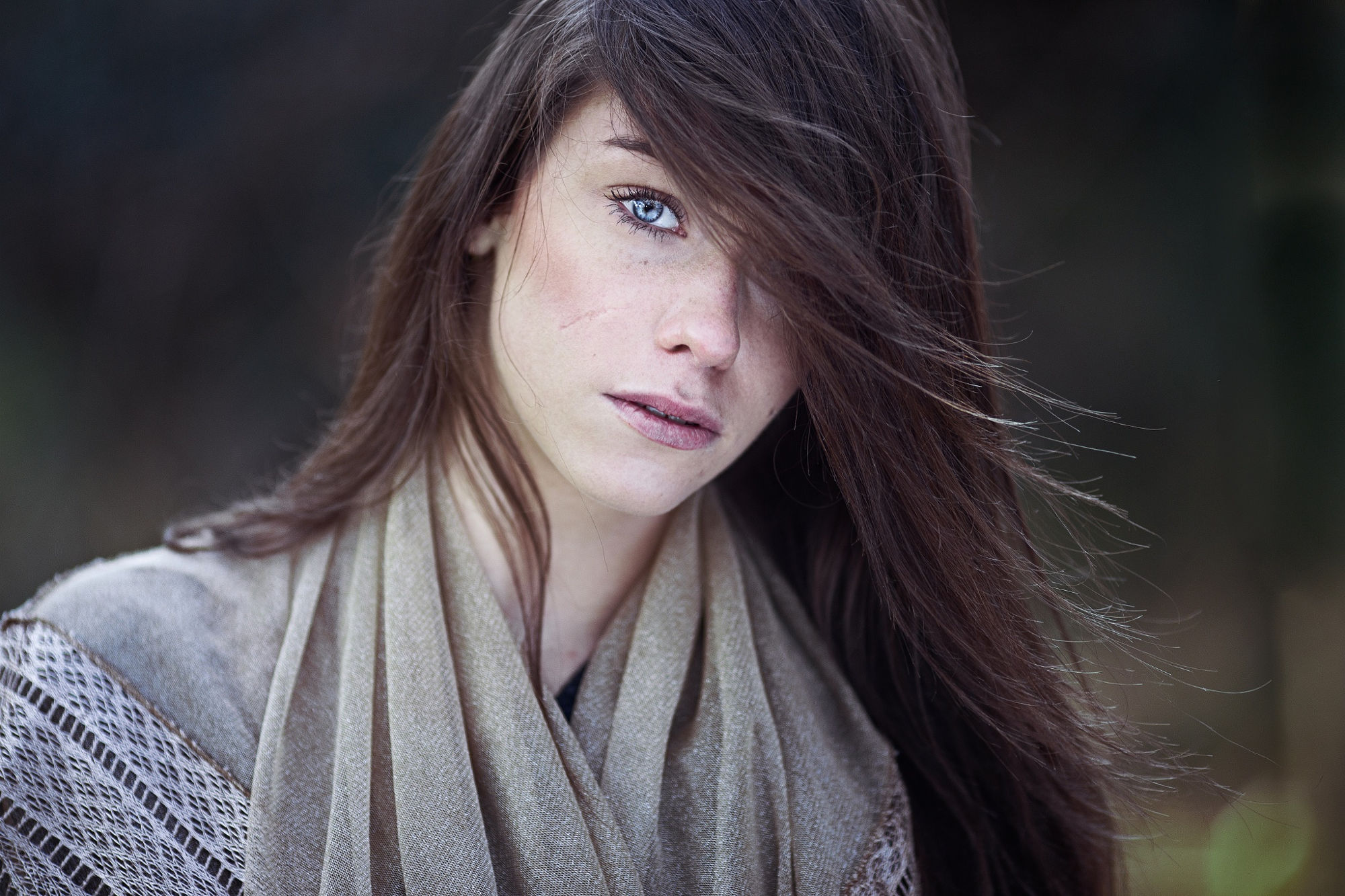 Téléchargez gratuitement l'image Cheveux, Yeux Bleus, Brune, Femmes, Top Model sur le bureau de votre PC