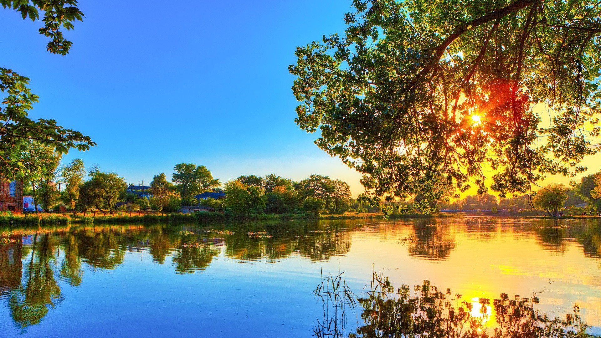 Laden Sie das Flüsse, Landschaft, Sunset-Bild kostenlos auf Ihren PC-Desktop herunter