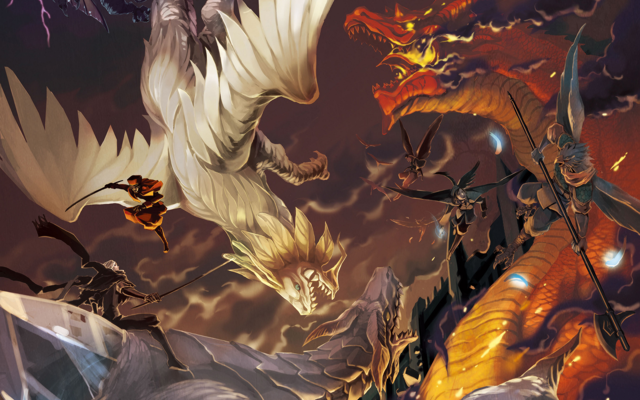 Free download wallpaper Fantasy, Dragon, Battle on your PC desktop