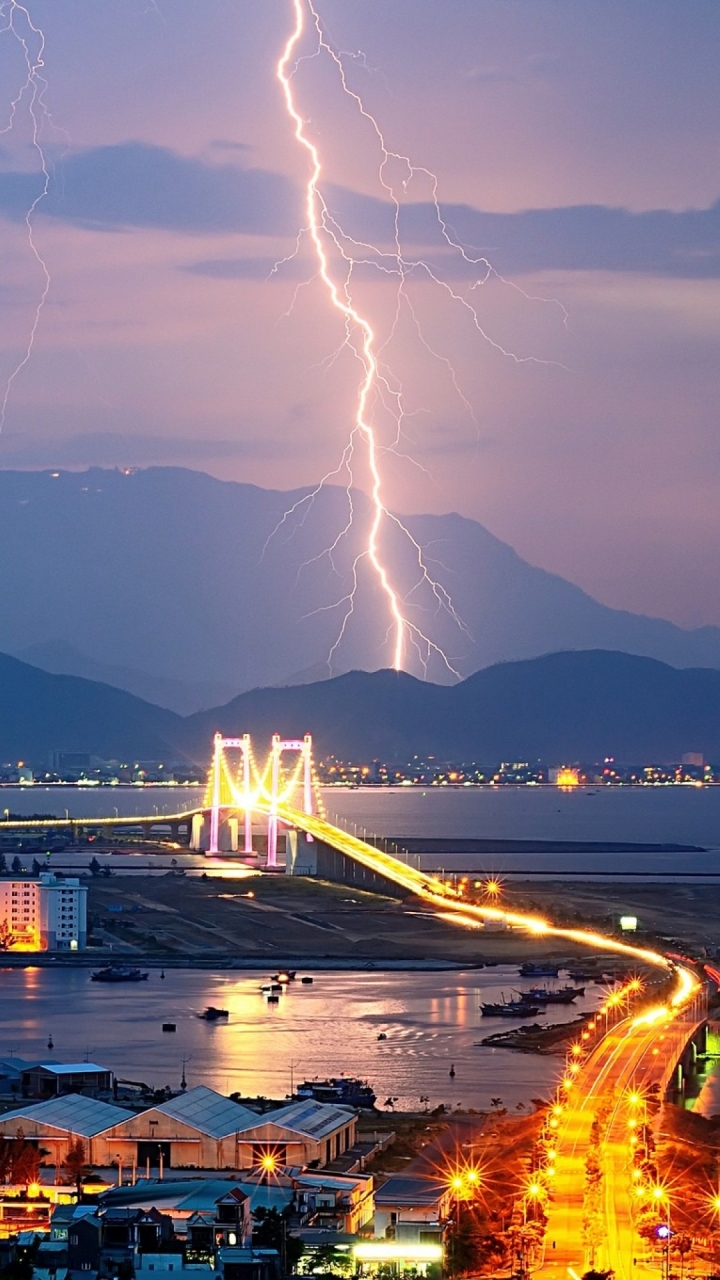 Download mobile wallpaper Night, Lightning, Photography for free.