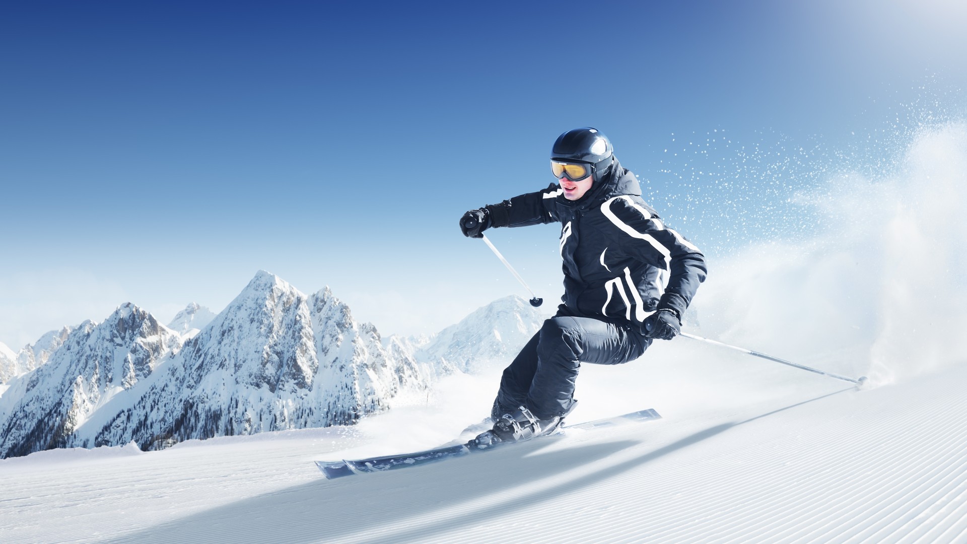 PCデスクトップにスポーツ, 山脈, 雪, ピープル画像を無料でダウンロード