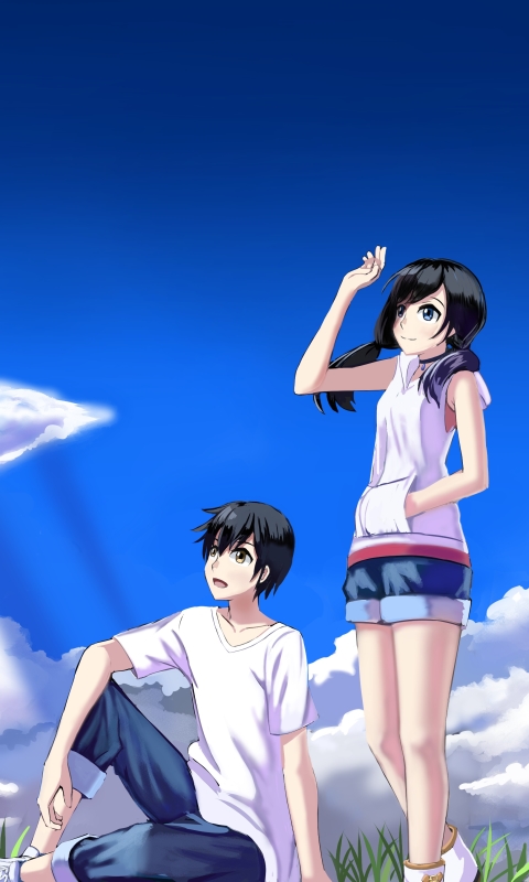 Download mobile wallpaper Anime, Hina Amano, Hodaka Morishima for free.