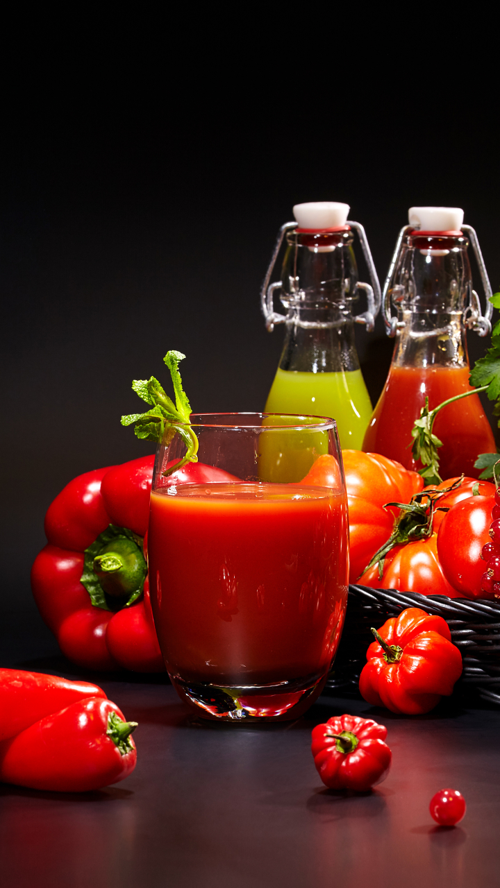 Download mobile wallpaper Food, Still Life, Glass, Tomato, Juice for free.