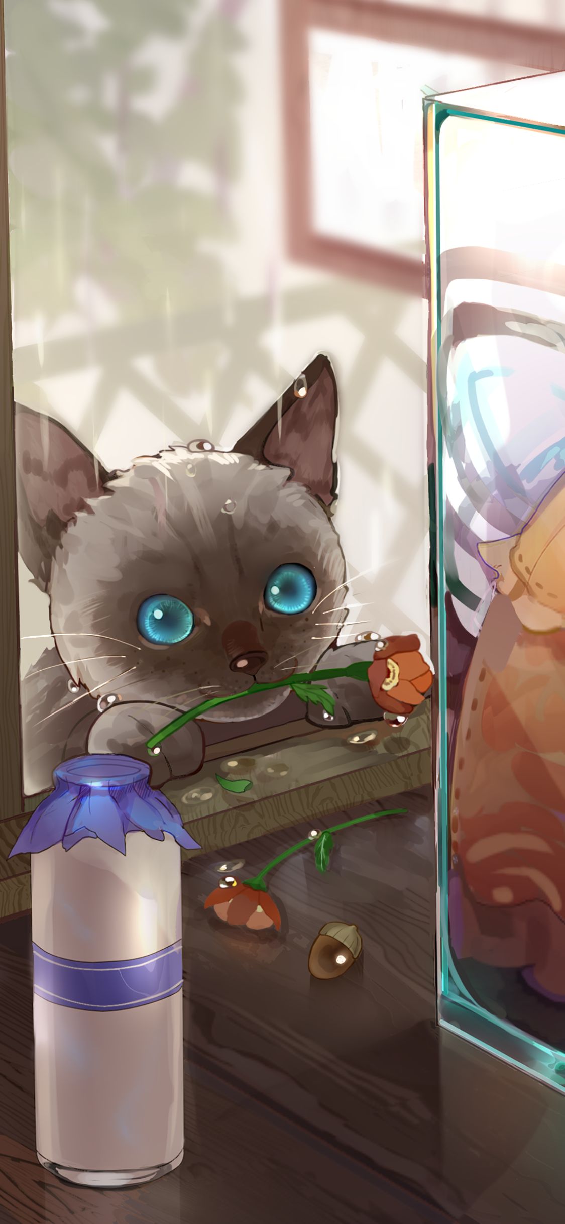 Handy-Wallpaper Katze, Antiquität, Original, Animes kostenlos herunterladen.