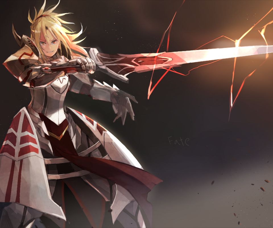 Descarga gratuita de fondo de pantalla para móvil de Animado, Fate/apocrypha, Mordred (Destino/apócrifos), Sable De Rojo (Fate/apocrypha), Serie Del Destino.