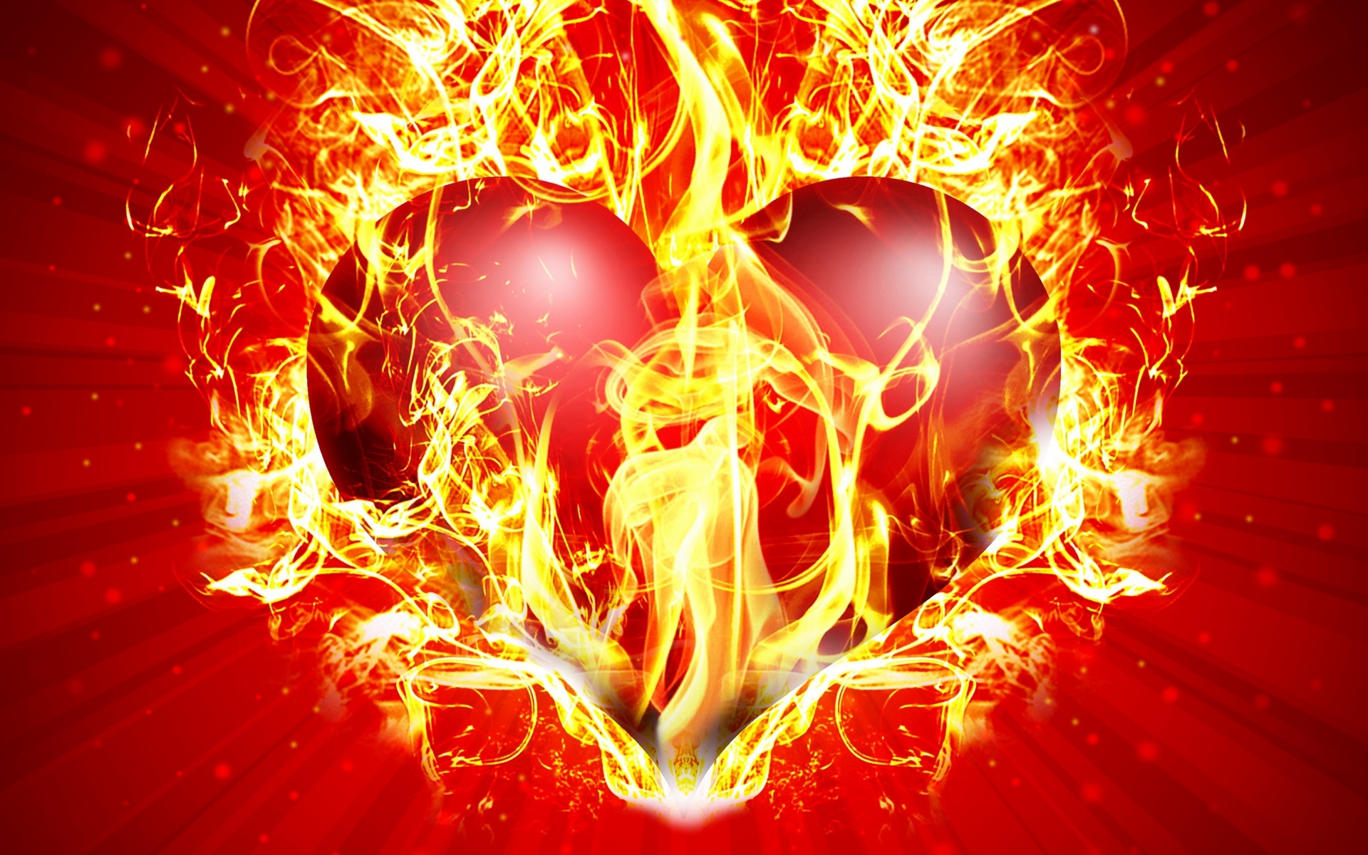 Free download wallpaper Fire, Flame, Heart, Artistic on your PC desktop