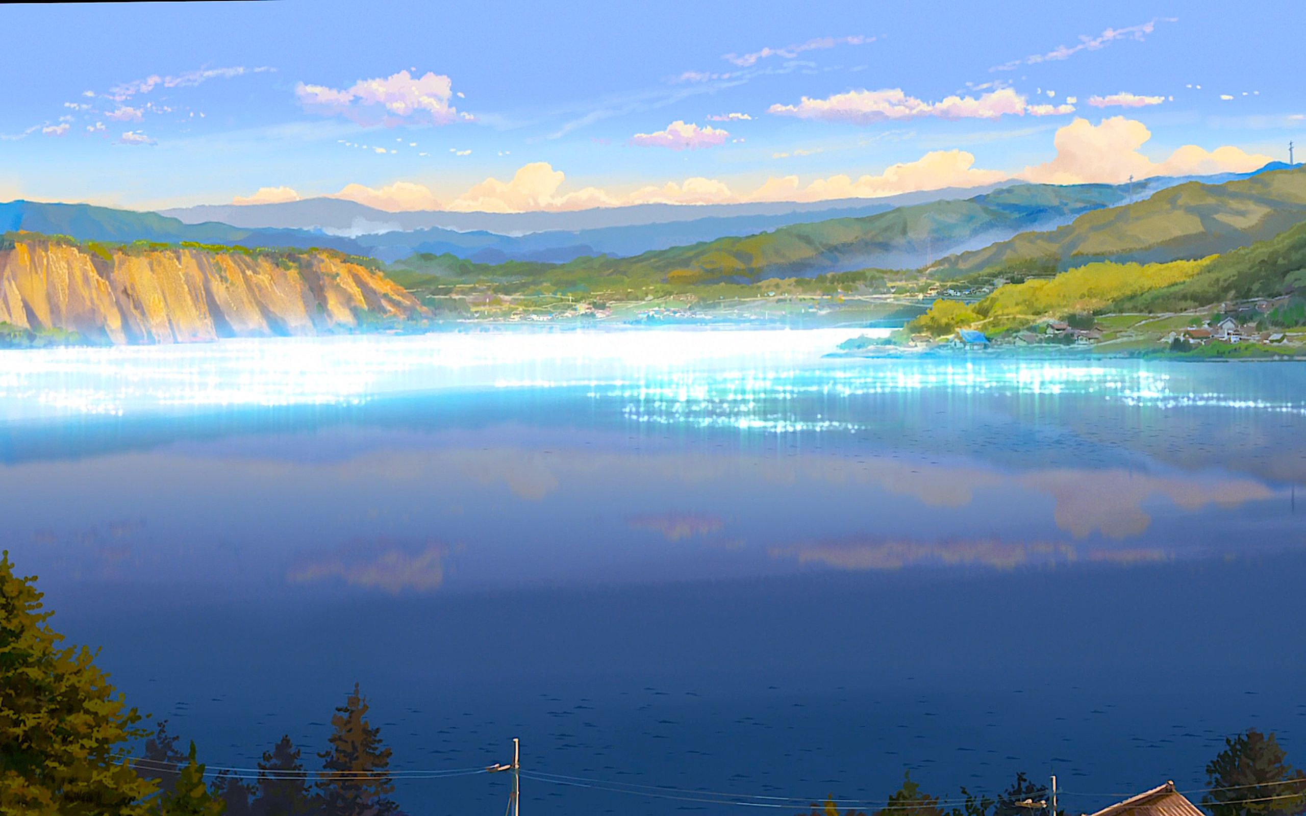 Laden Sie das See, Stadt Dorf, Animes, Your Name Gestern Heute Und Für Immer, Kimi No Na Wa, Itomori-Bild kostenlos auf Ihren PC-Desktop herunter