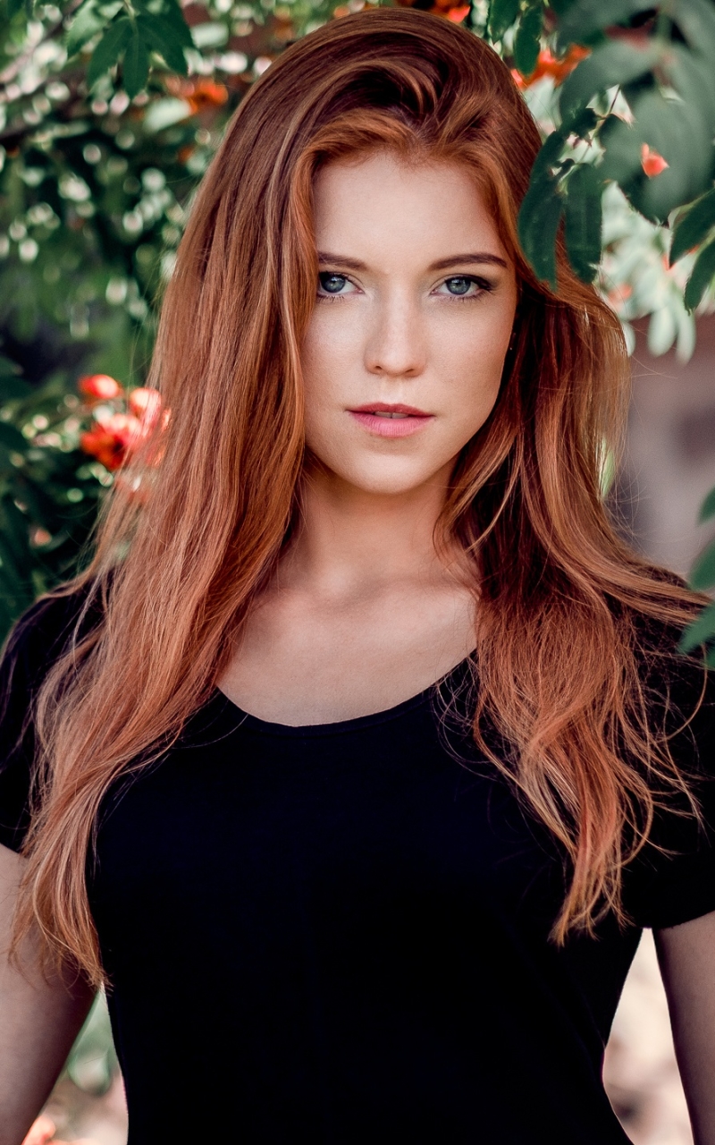 Download mobile wallpaper Redhead, Model, Women, Blue Eyes for free.