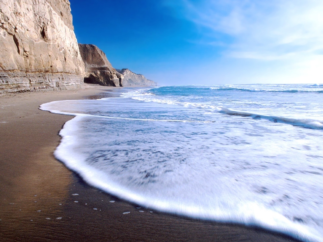 無料モバイル壁紙風景, 波, ビーチ, 海をダウンロードします。