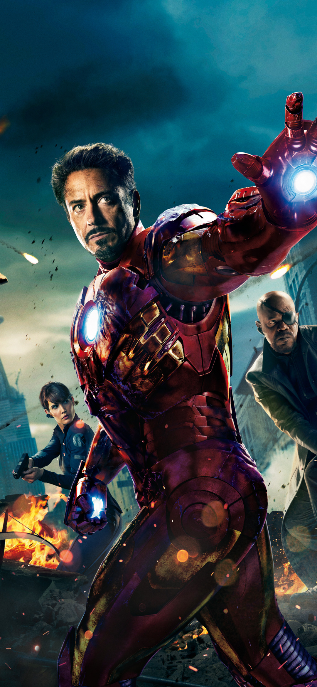Descarga gratuita de fondo de pantalla para móvil de Los Vengadores, Películas, Hombre De Acero, Tony Stark, Nick Fury, Vengadores.