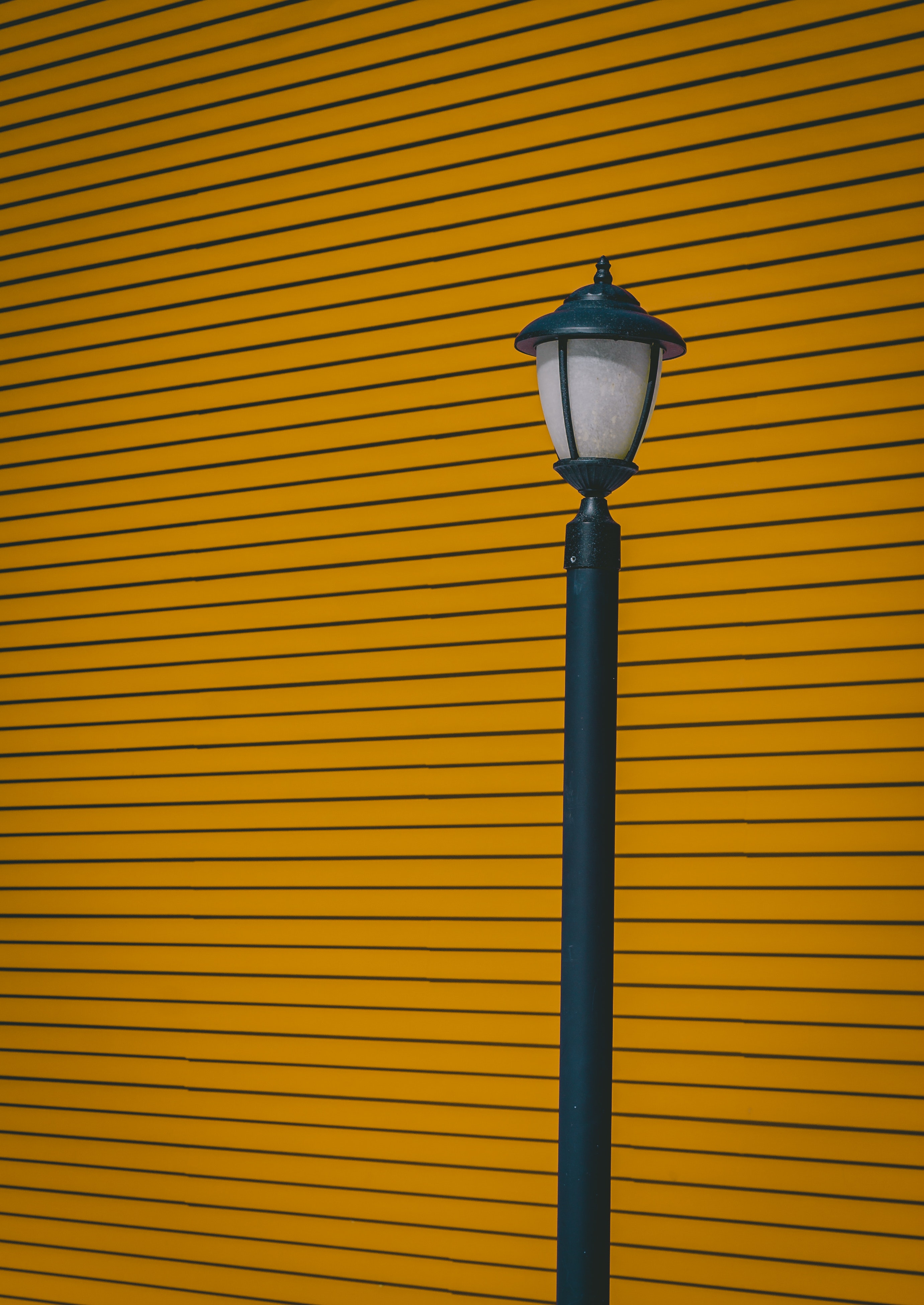 pillar, minimalism, streaks, stripes, wall, lamp, lantern, post